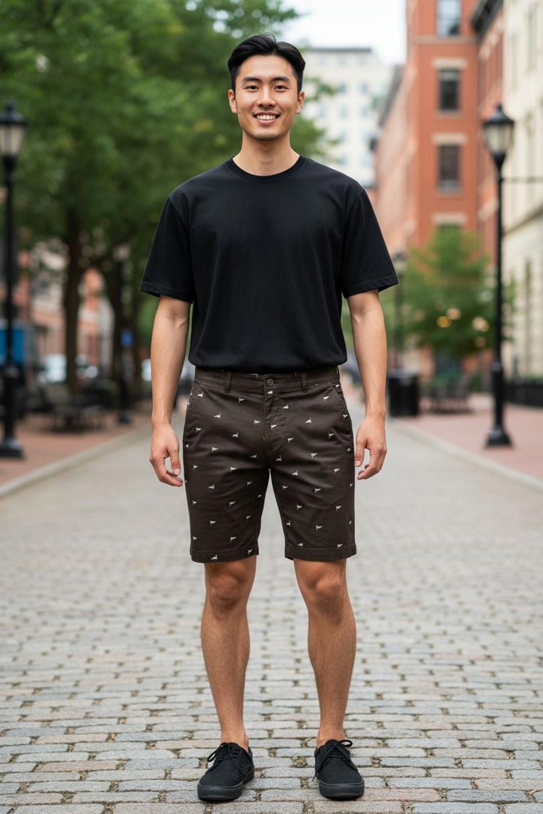 Chaps Chaps Men's Casual Brown Shorts with Small Pattern Size US 38 / EU 54 - 2 Thumbnail