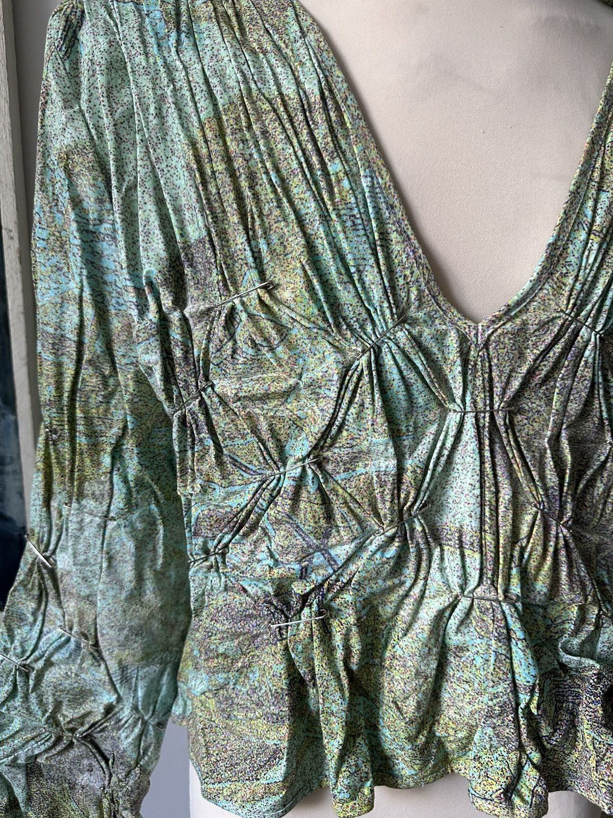 Designer Wax avant garde blouse experimental flowers CSM school Size US M / EU 48-50 / 2 - 2 Thumbnail