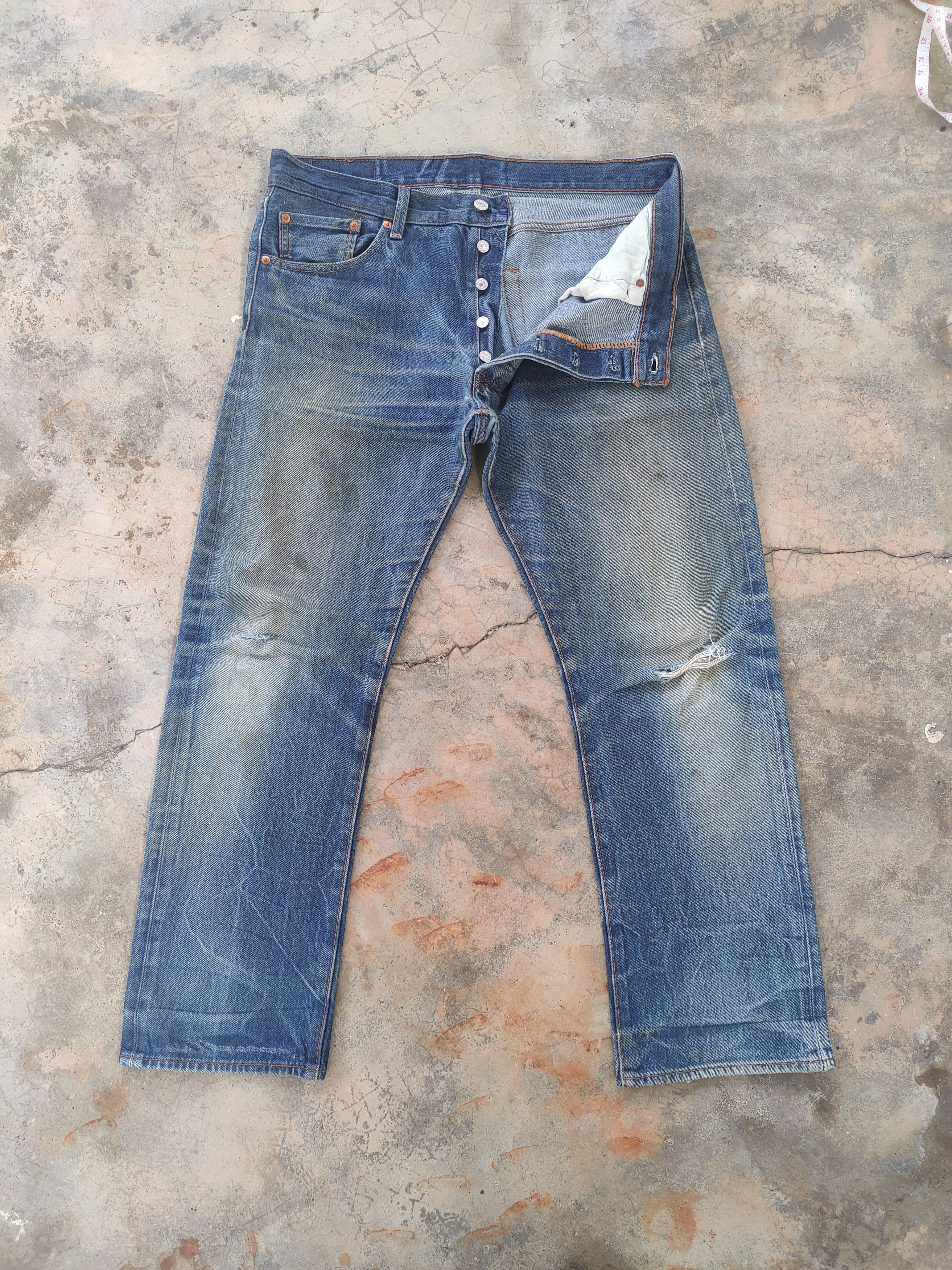 Levi's W37 LEVI'S 501 DISTRESSED FADED JEANS PANTS Size US 37 - 1 Thumbnail