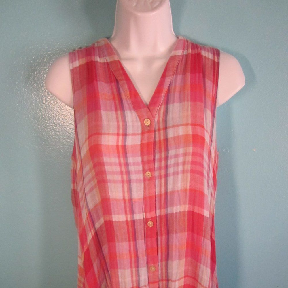Anthropologie Anthropologie Maeve Summer Gauzy Cotton Pink Plaid Dress Siz Size S / US 4 / IT 40 - 6 Thumbnail