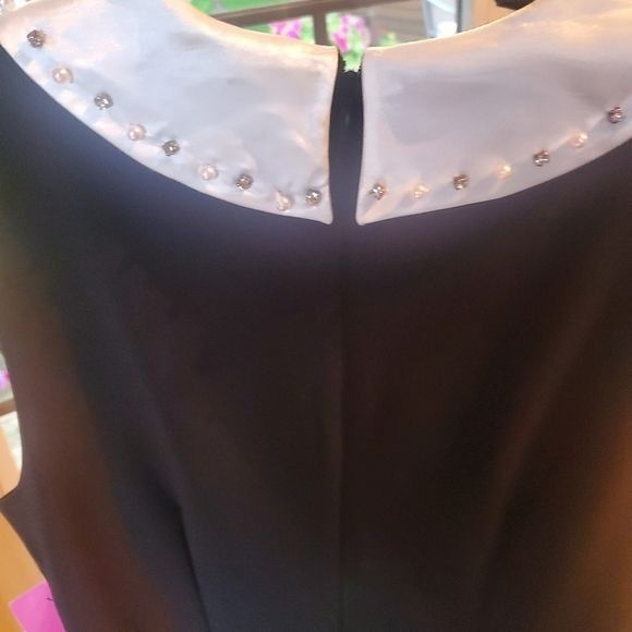 Betsey Johnson Betsey Johnson White Peter Pan Collared Black Embellished Sl Size L / US 10 / IT 46 - 4 Thumbnail