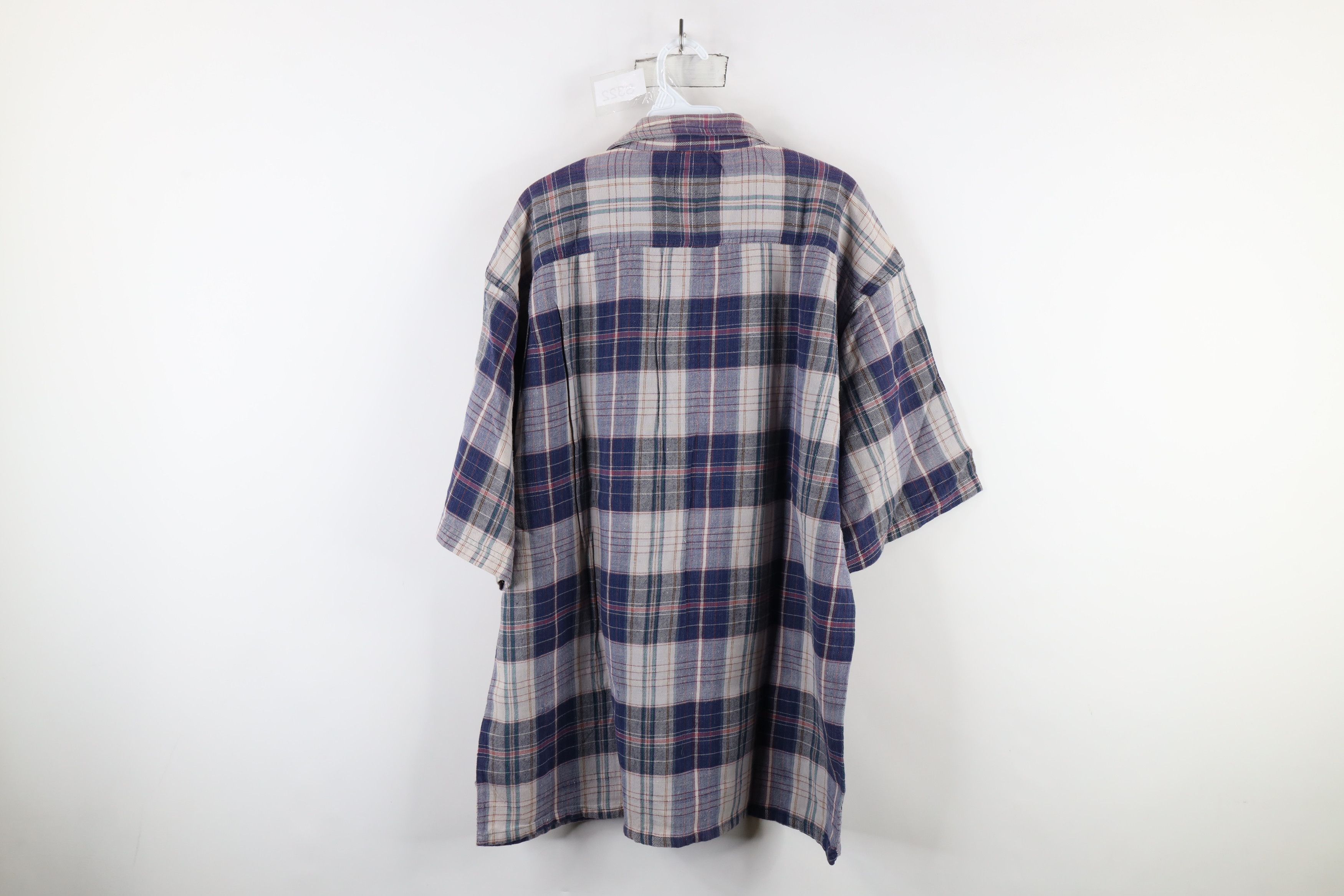 Vintage Vintage 90s Streetwear Collar Flannel Button Shirt Plaid Size US XL / EU 56 / 4 - 10 Thumbnail
