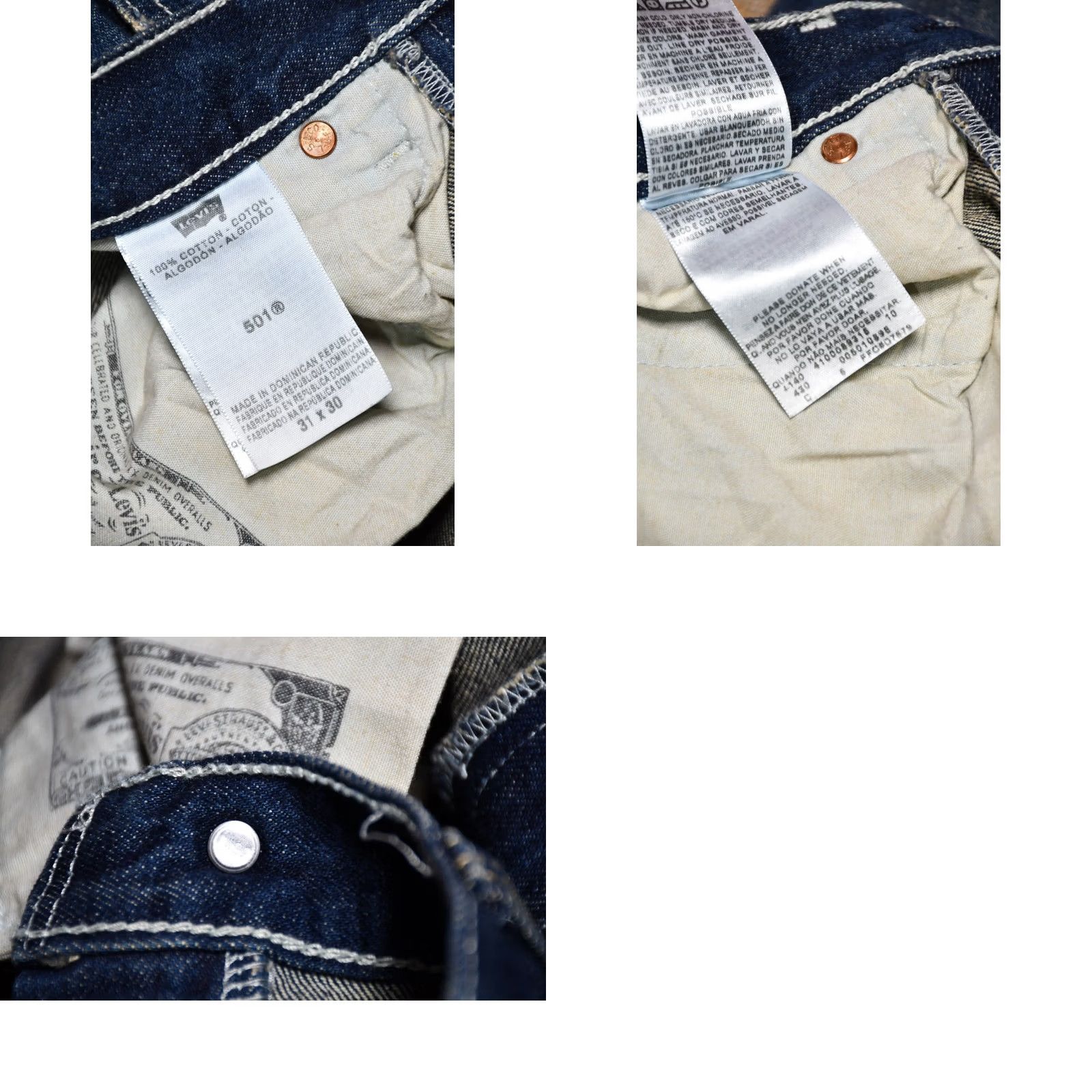 Levi's Levi's 501 Jeans Distressed Mens W31/L30 Straight Button Fly Casual Blue Denim 5-Pocket Vintage No N/A Size US 31 - 8 Thumbnail