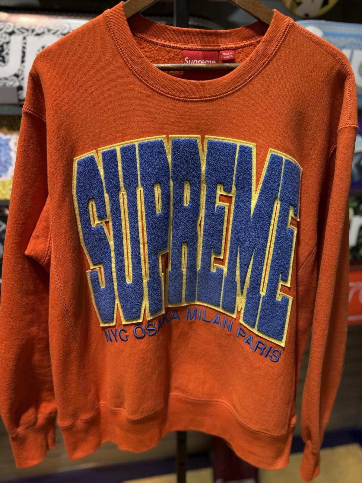 Supreme Supreme Crew Neck Sweatshirt Orange Knicks NYC Medium Size US M / EU 48-50 / 2 - 5 Thumbnail