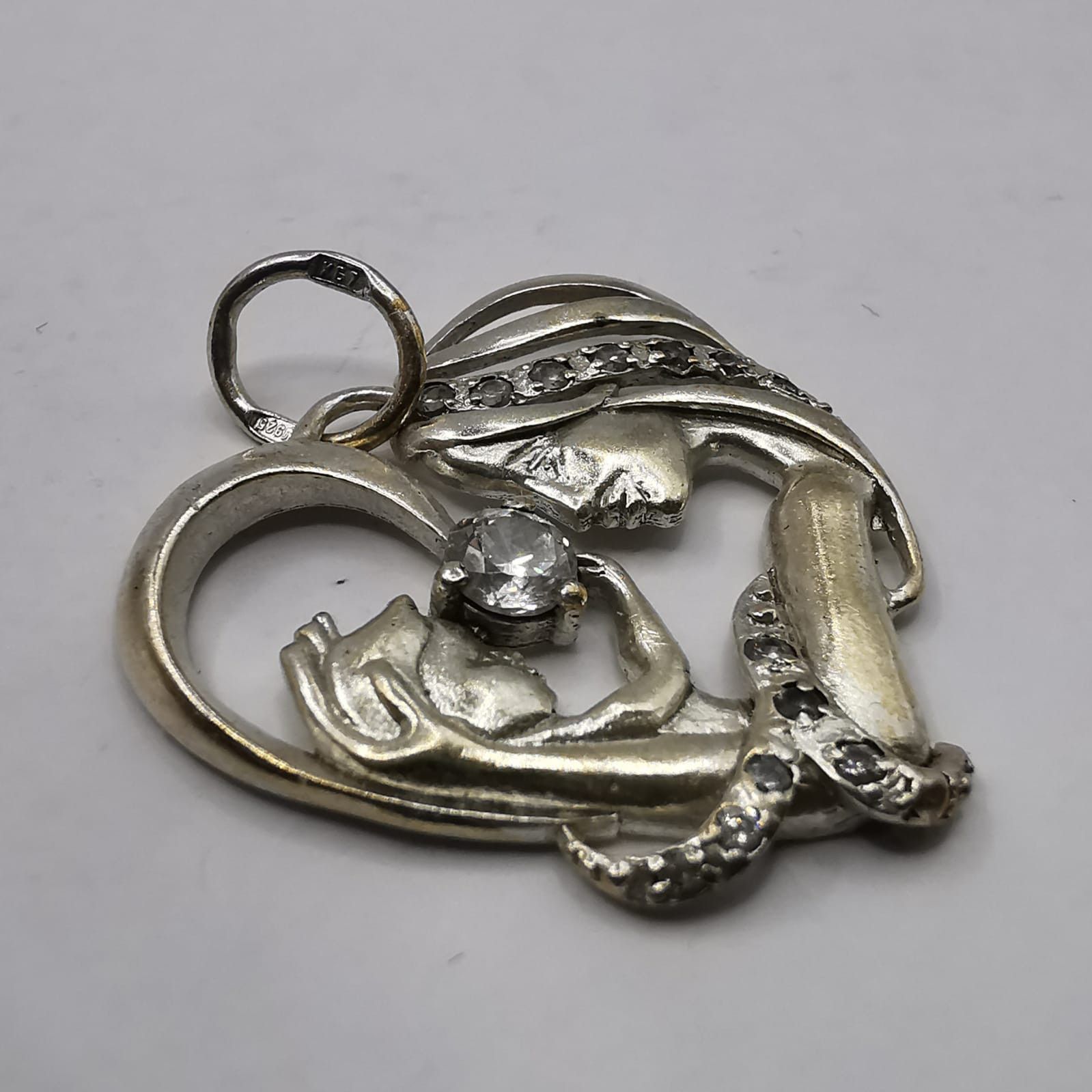 Sterling Silver Vintage Pendant 925 Sterling Silver Jewelry, Zircon 3,70g Size ONE SIZE - 4 Thumbnail
