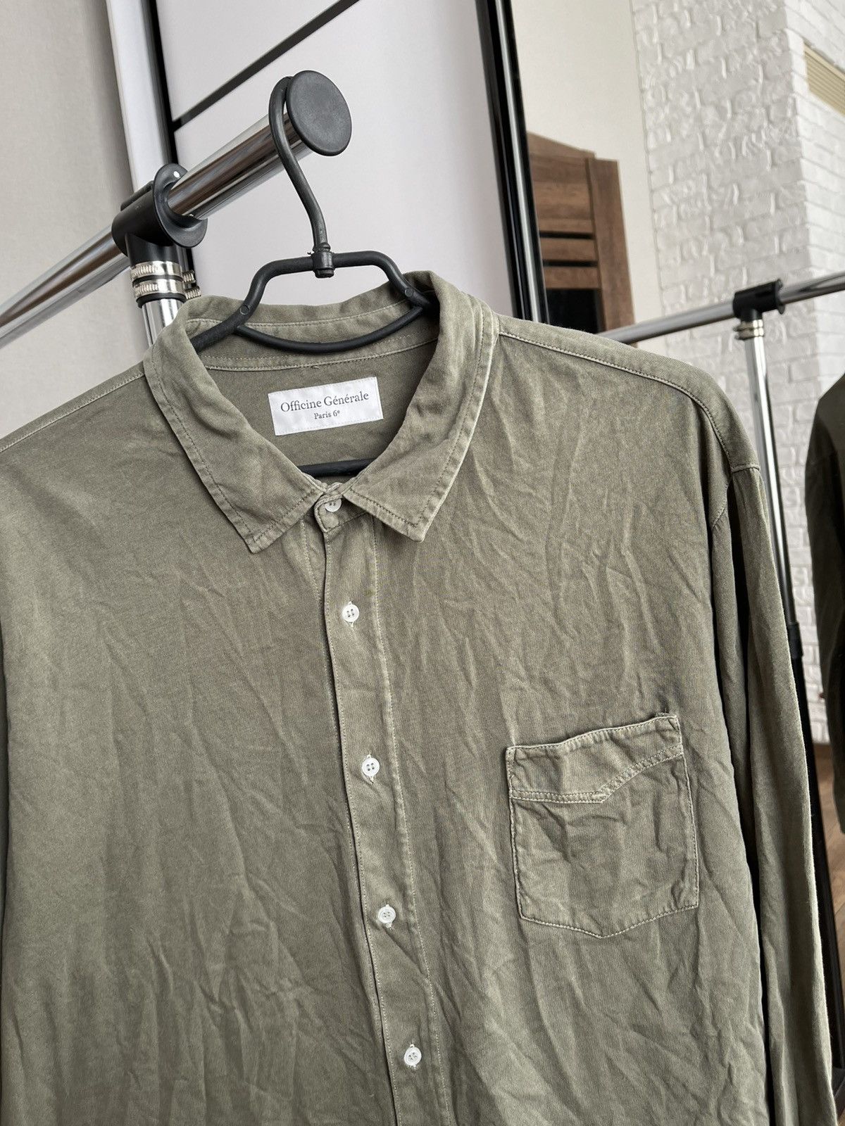 Officine Generale Officine Generale Paris Jersey Shirt Button Up Size US XL / EU 56 / 4 - 7 Thumbnail