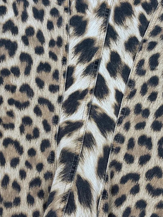 Roberto Cavalli AW2005 Roberto Cavalli Beige Wool Blend Leopard Print Skirt Size 29" - 9 Thumbnail