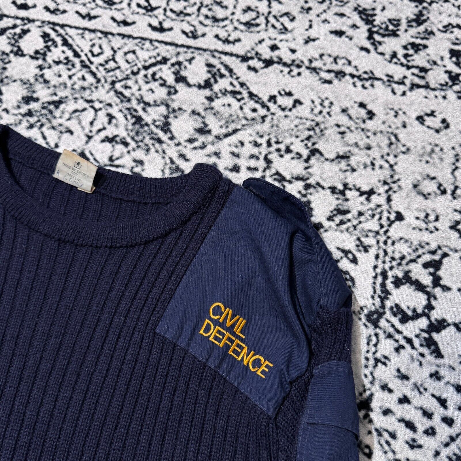 Vintage Vintage Blue Navy Wool Sweater Size L Plissed Civil Defence Size US L / EU 52-54 / 3 - 4 Thumbnail