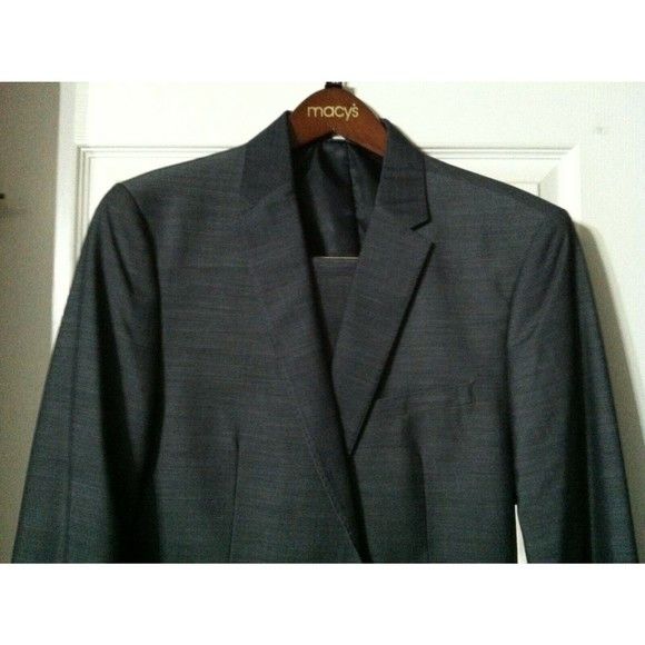 Calvin Klein CALVIN KLEIN MENS NEW OMBRE BLUE SUIT JACKET:M PANTS:33/32 Size 40L - 2 Thumbnail