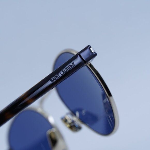 Saint Laurent Paris Saint Laurent SL707 004 Sunglasses Gold/Havana Round Frame Size ONE SIZE - 10 Thumbnail