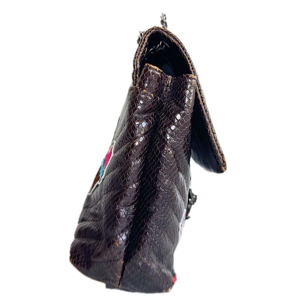 Rebecca Minkoff Rebecca Minkoff Edie Chevron Brown Leather Crossbody Bag Size ONE SIZE - 8 Thumbnail