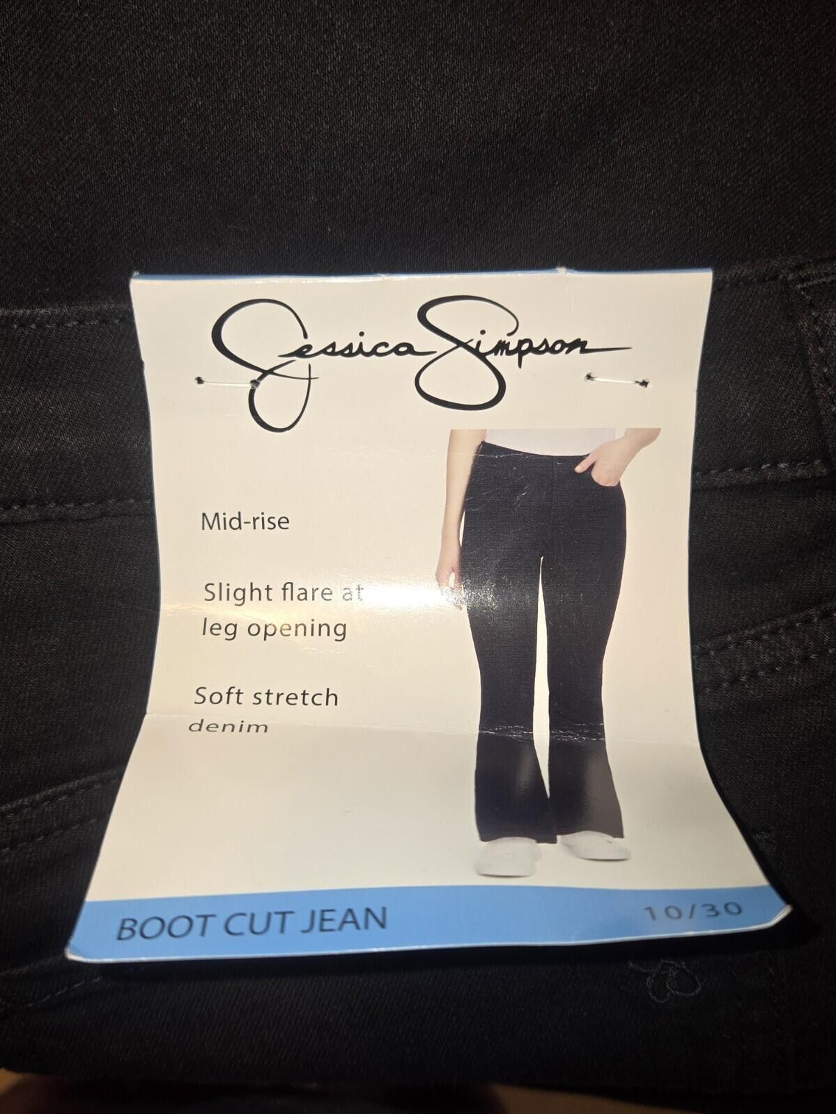 Other Jessica Simpson Ladies Black Mid-Rise Flared Jean Size 10/30 Size 32" / US 10 / IT 46 - 4 Thumbnail