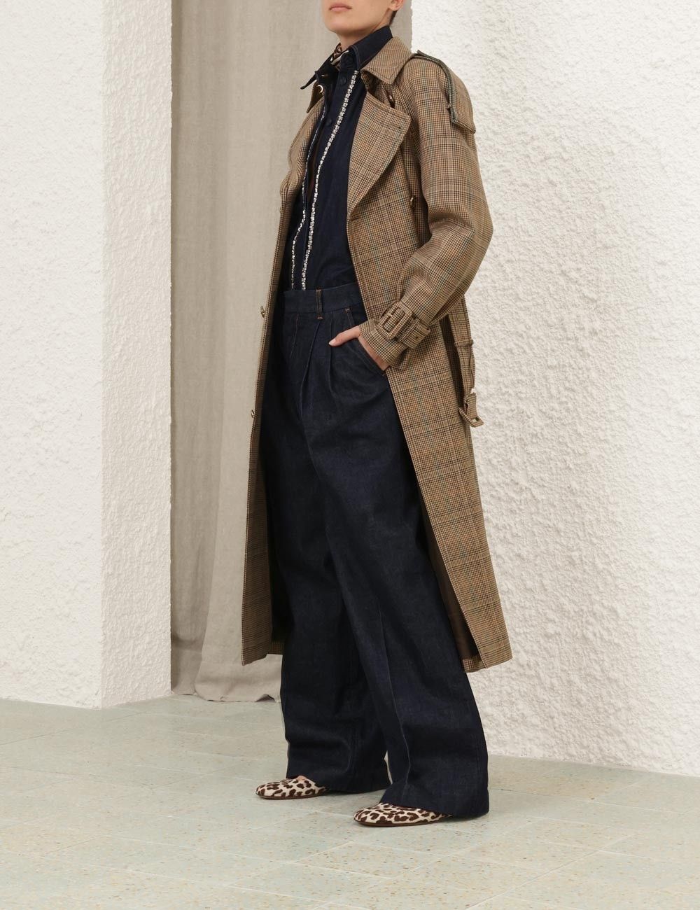 Zimmermann oc11z0725 Eden Checked Trench Coat in Multicolor Size XS / US 0-2 / IT 36-38 - 6 Thumbnail