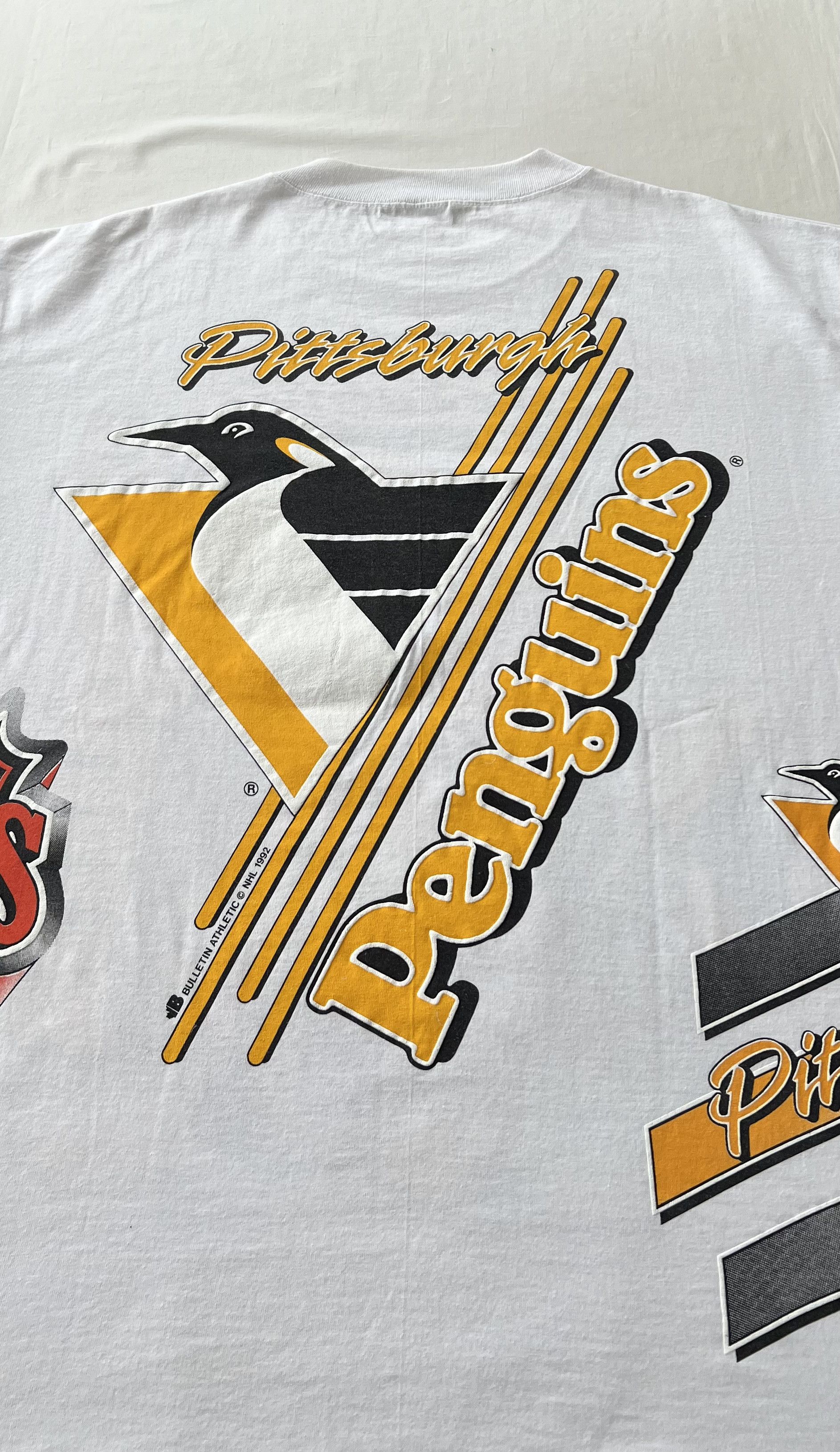 NHL Vintage 1992 Pittsburgh Penguins NHL Hockey White T-shirt Size US XL / EU 56 / 4 - 16 Thumbnail