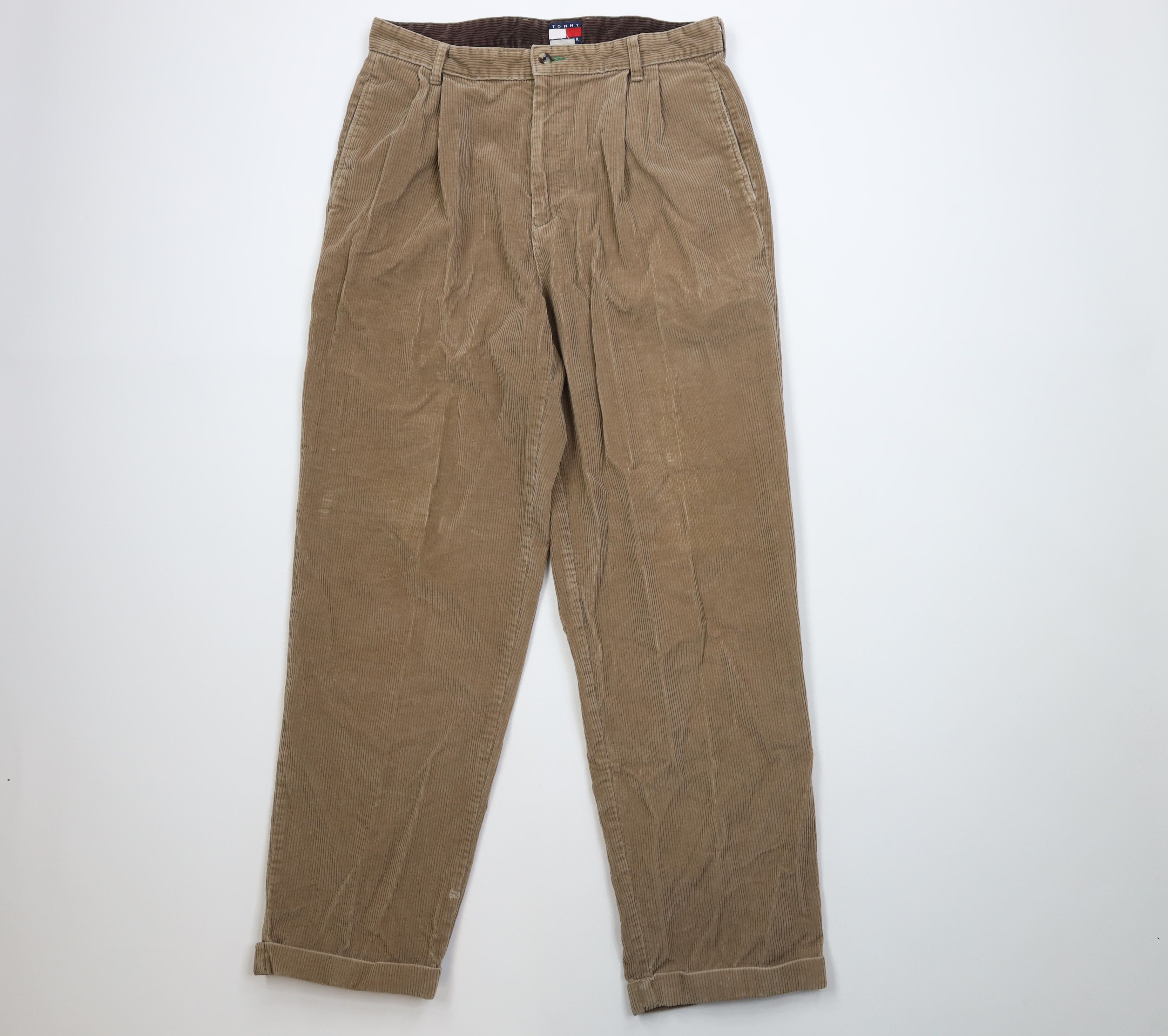 Vintage 90s Tommy Hilfiger Baggy Wide Leg Corduroy Pants