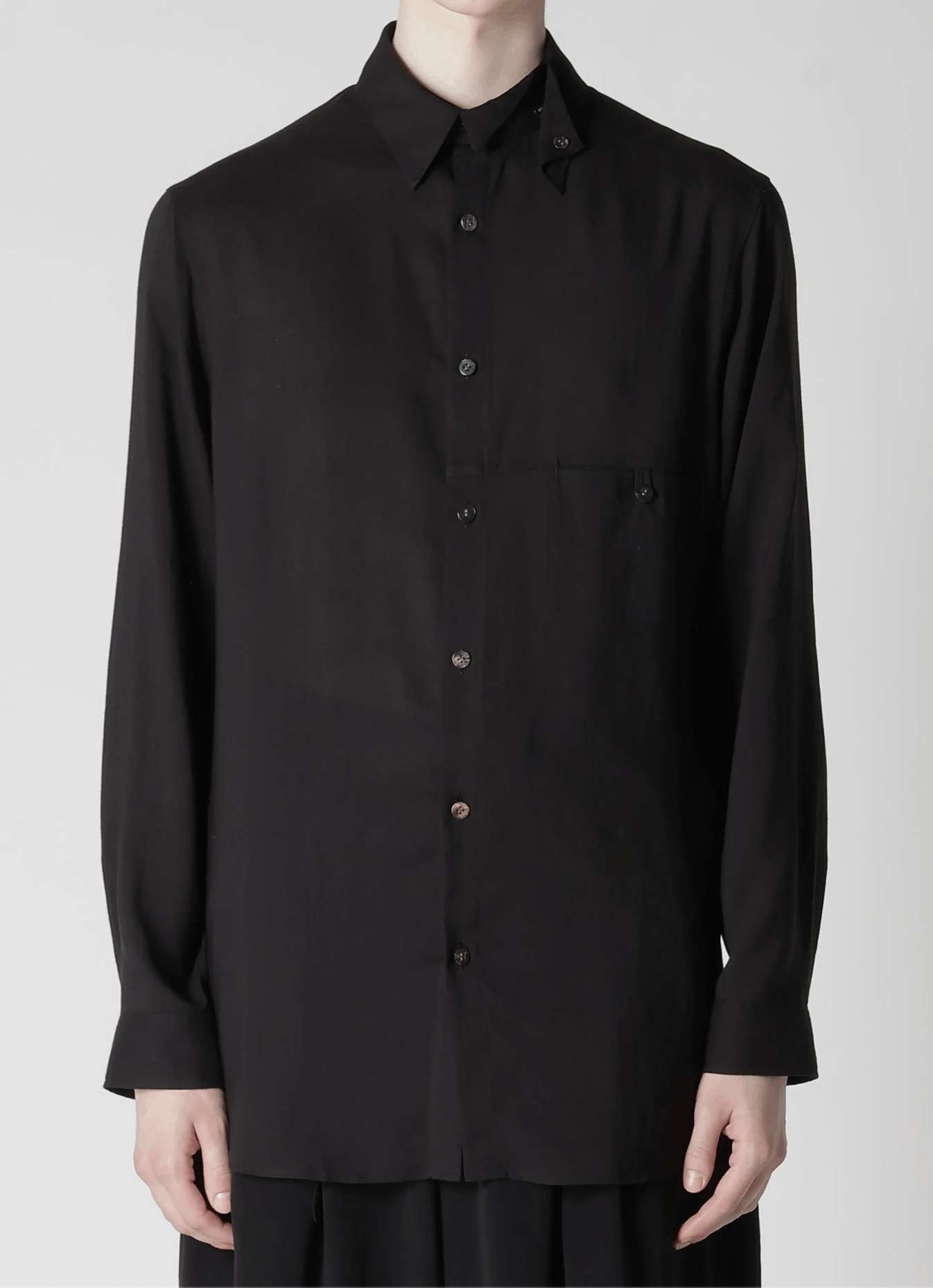 Yohji Yamamoto Yohji Yamamoto Pour Homme - CELLULOSE SPARE COLLAR BLOUSE Size US M / EU 48-50 / 2 - 3 Thumbnail