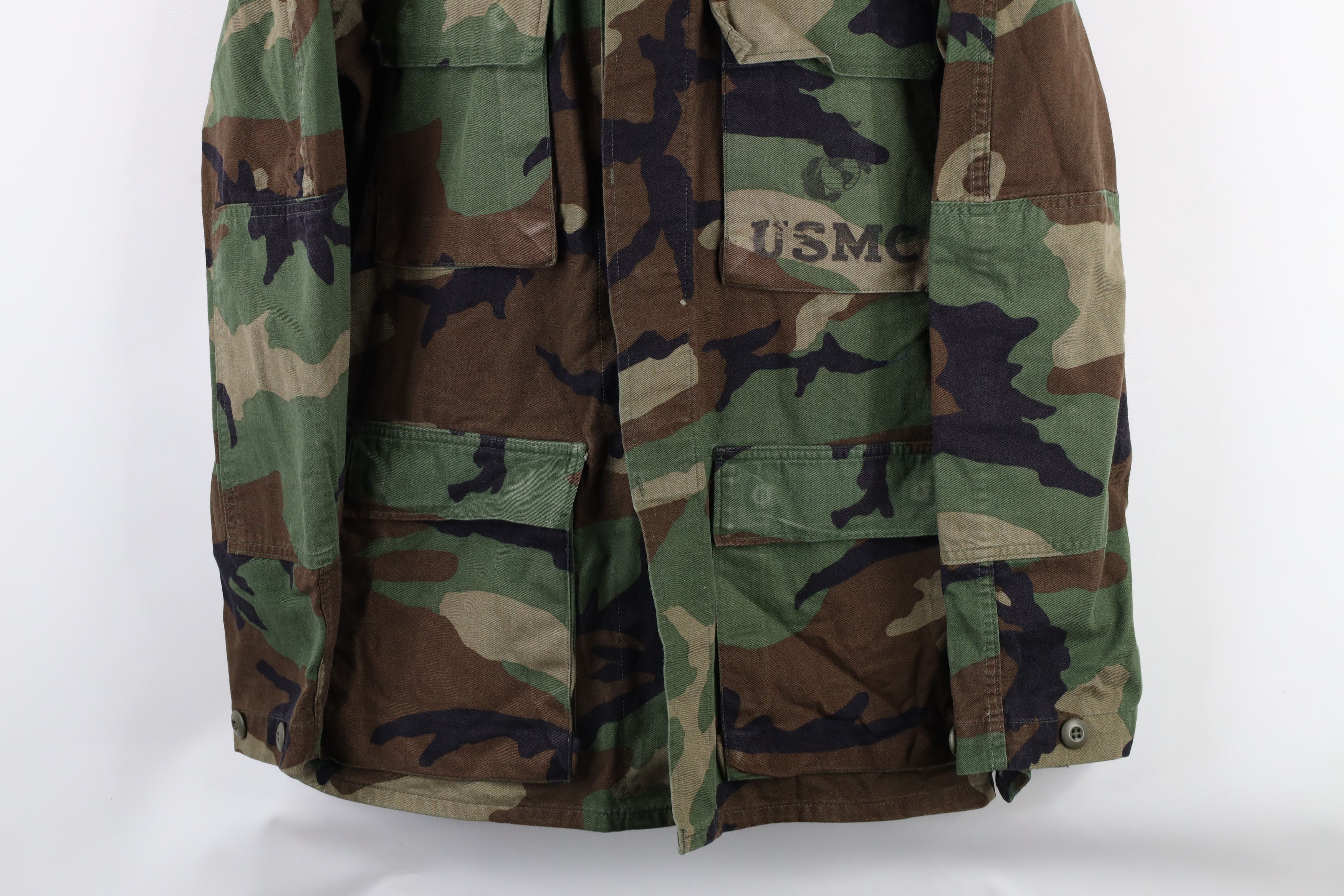 Vintage Vintage 90s USMC Woodland Camouflage Combat Coat Jacket USA Size US S / EU 44-46 / 1 - 3 Thumbnail