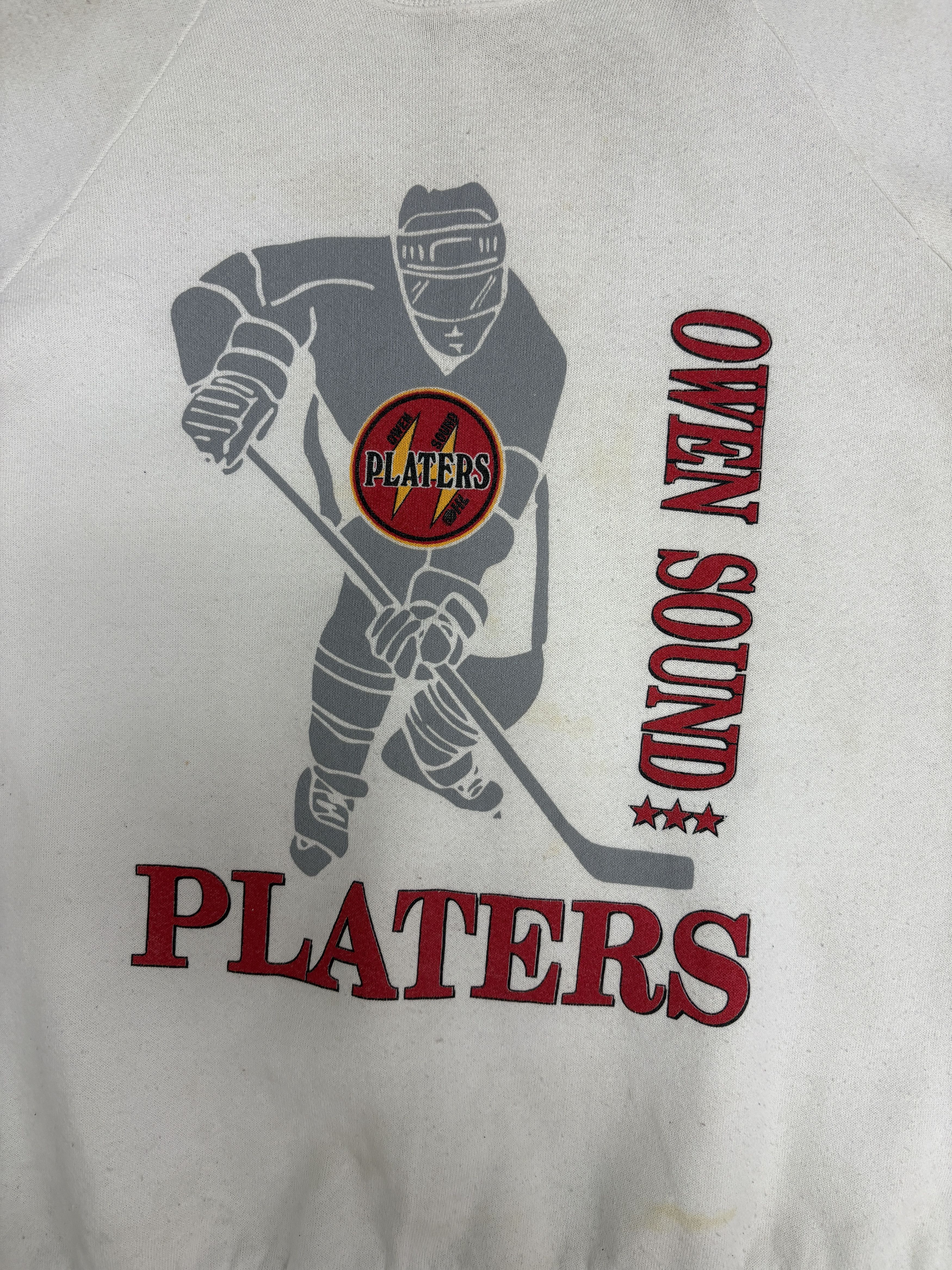 Vintage Owen Sound Platers Vintage White Crewneck Sweater Size US L / EU 52-54 / 3 - 2 Thumbnail