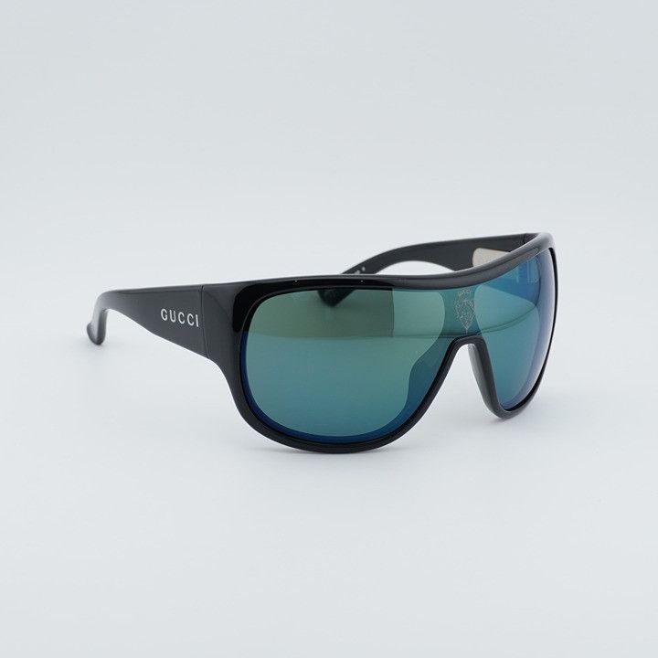 Gucci Gucci GG2168S 007 Sunglasses Shiny Black Shield Frame Size ONE SIZE - 4 Thumbnail
