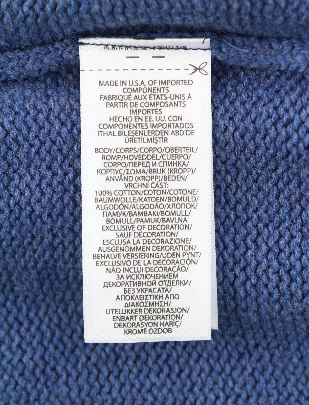 Ralph Lauren BLUE L Cotton USA Flag Pullover 86950 Size US L / EU 52-54 / 3 - 7 Thumbnail