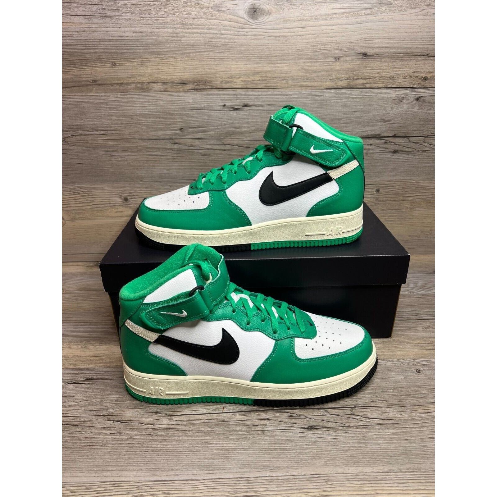 image of Nike Air Force 1 Mid Mens Size 9 Split Stadium Green Summit Shoes