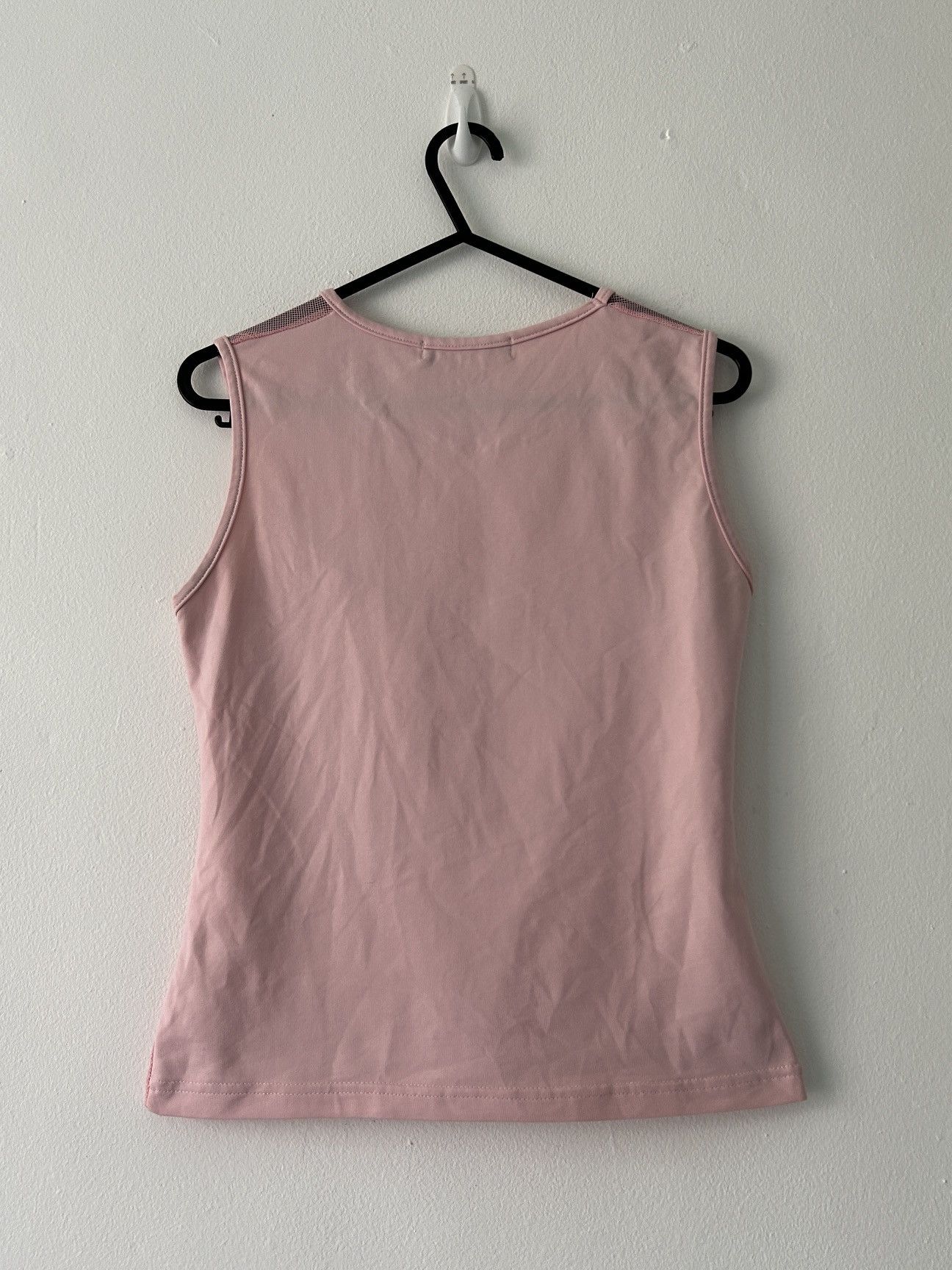 Christian Dior John Galliano pink mesh gothic tank top