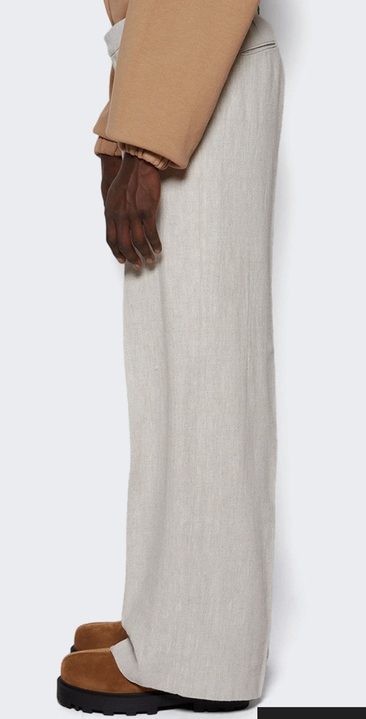 Misbhv Washed linen tailored trousers off white Size US 34 / EU 50 - 4 Thumbnail