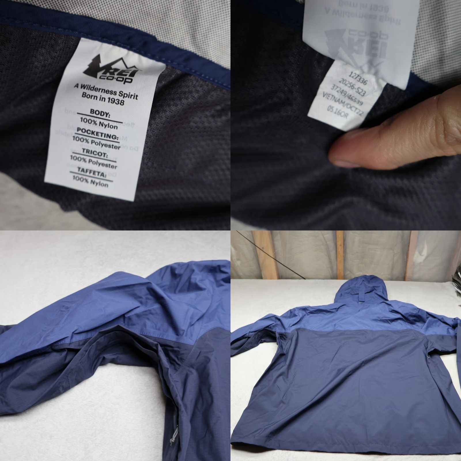 Vintage REI Coop Jacket Mens 3XL Blue Hooded Full Zip Light Wind Rain Outdoor Size US XXL / EU 58 / 5 - 8 Thumbnail