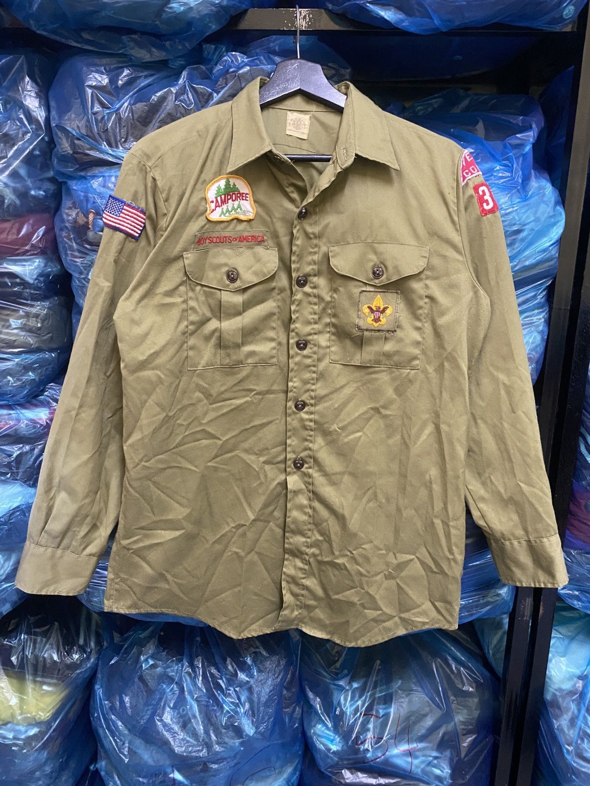 Vintage 1960s Boy Scouts of America Olive Green Uniform Shirt Size US M / EU 48-50 / 2 - 1 Thumbnail