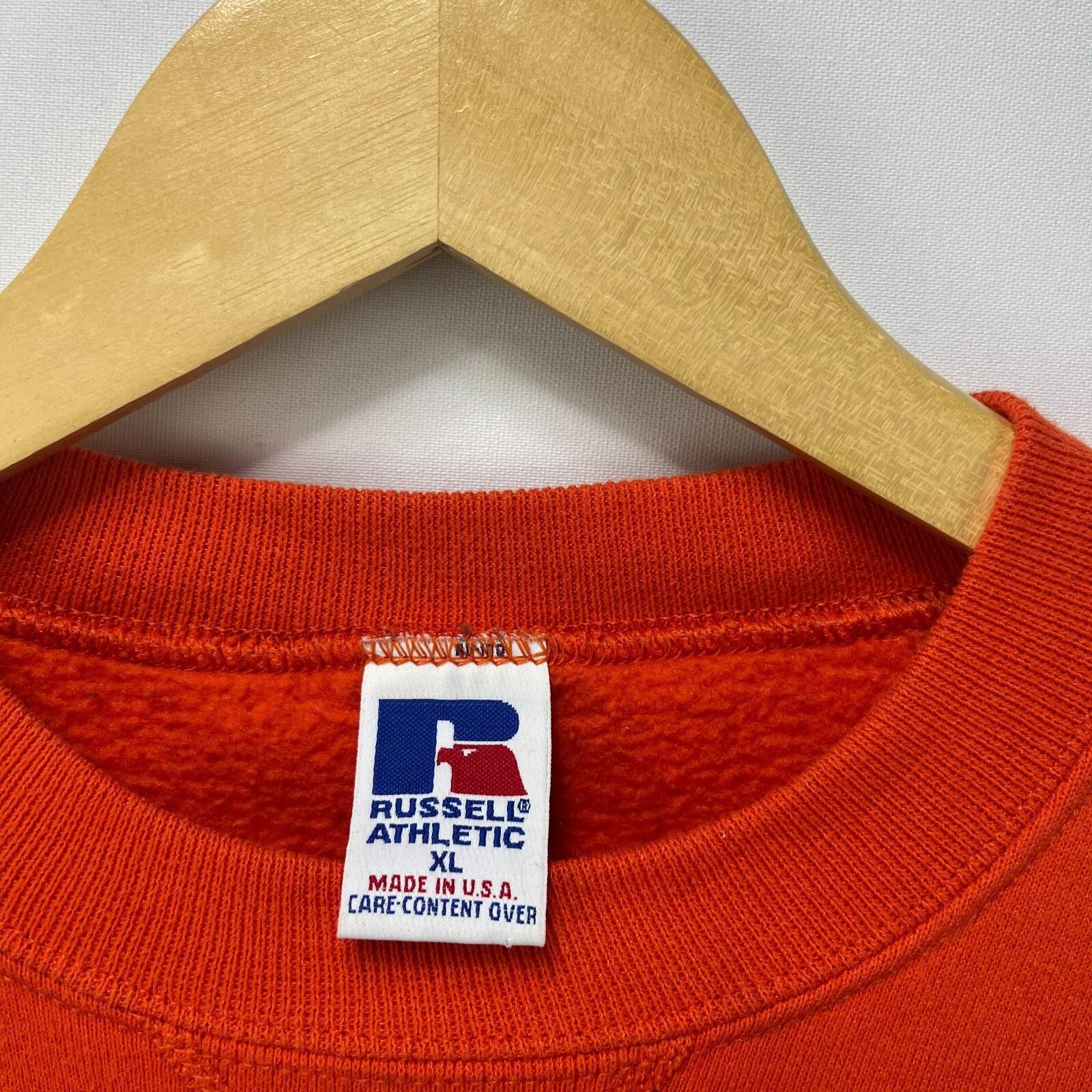 Russell Athletic Vintage '90s Russell Athletic Orange Blank Sweatshirt XL Size US XL / EU 56 / 4 - 5 Thumbnail