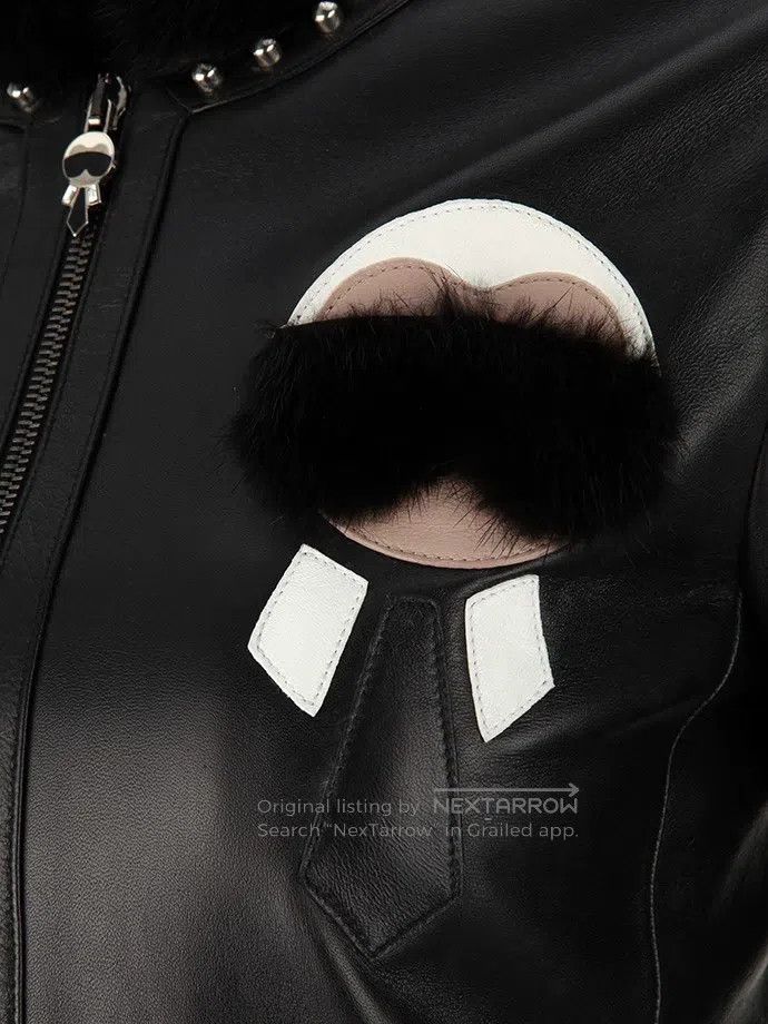 Fendi Fendi Karl Lagerfeld mink-collared lambskin leather jacket Size XS / US 0-2 / IT 36-38 - 7 Thumbnail