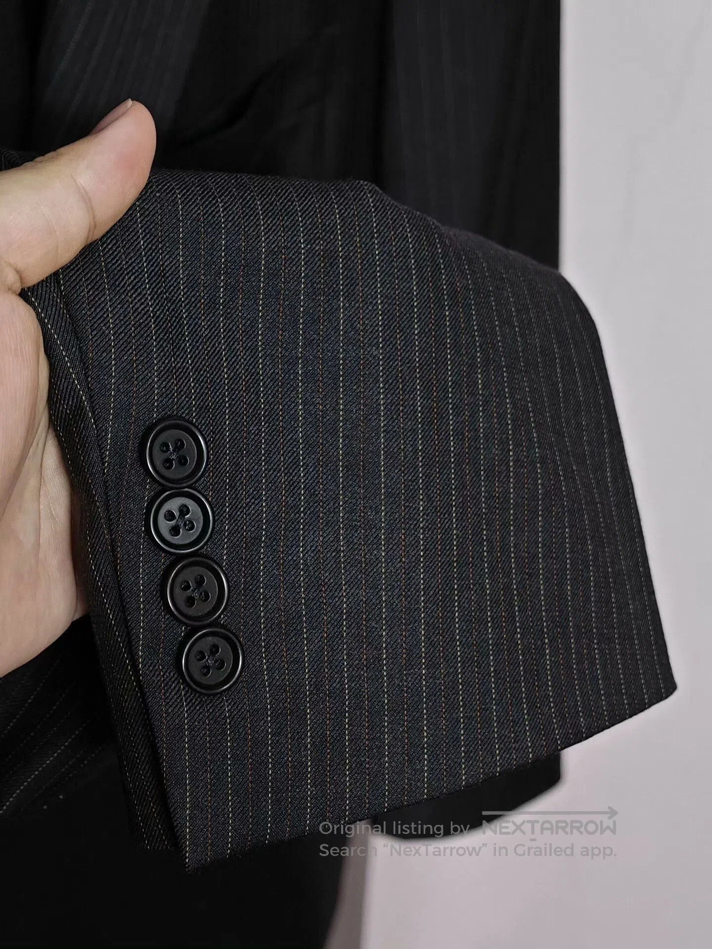 Canali Italian Wool Blazer with Pinstripes. Size US XXL / EU 58 / 5 - 4 Thumbnail