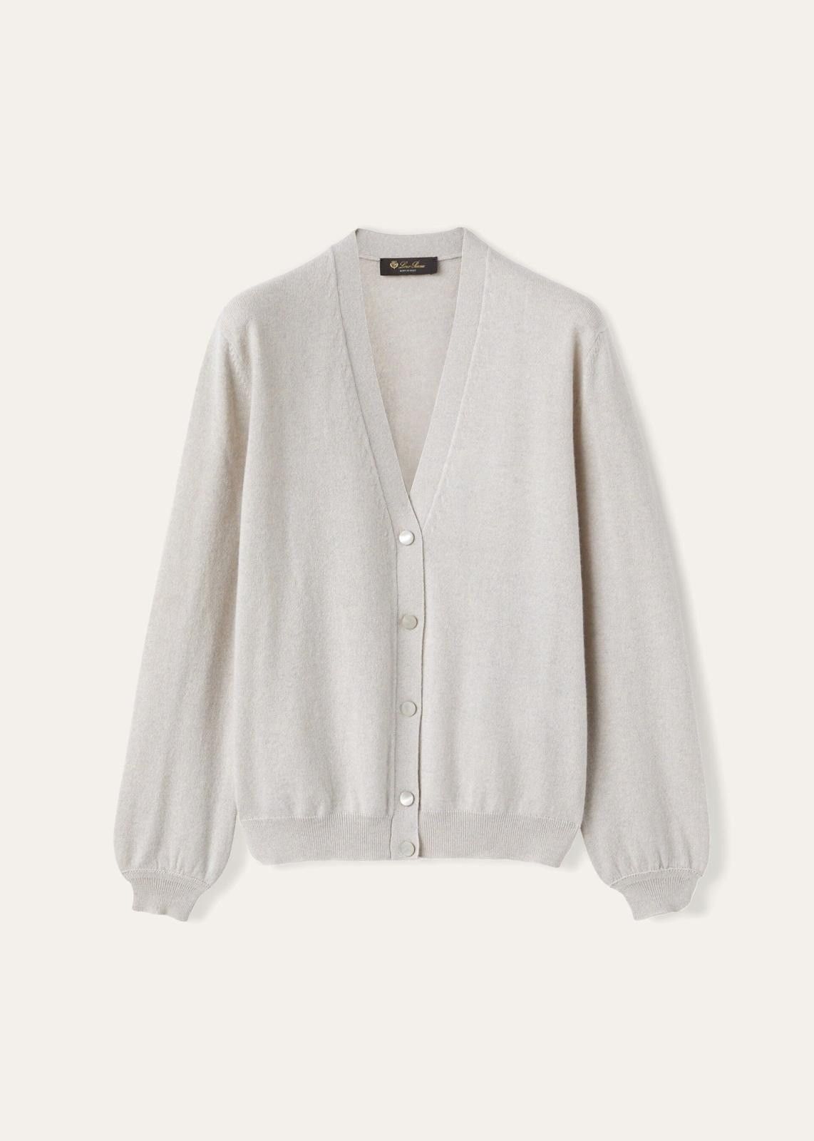 Loro Piana o1srvl11e0824 Ica Cashmere Silk Cardigan in White Size XL / US 12-14 / IT 48-50 - 1 Thumbnail