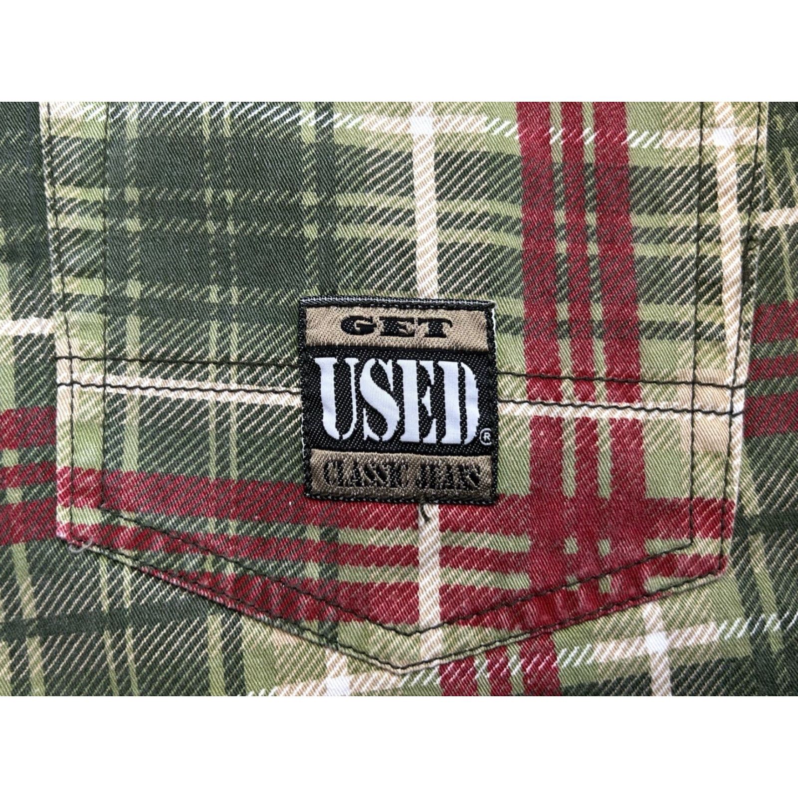 Wrangler VINTAGE Wrangler Plaid Denim Shorts Mens 29 Green 90s Deadstock NWT Cotton Denim Jeans Shorts Size US 29 - 3 Thumbnail