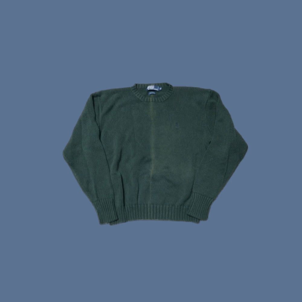 Ralph Lauren VINTAGE Ralph Lauren Polo Sweater XL Green 90s Retro Rare Pony Knit FLAWED Size US XL / EU 56 / 4 - 1 Thumbnail