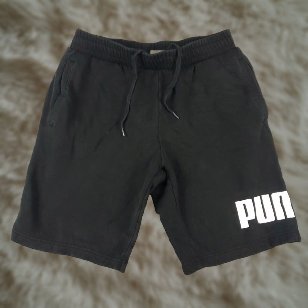 Puma Puma Mens Medium Black Sweat Shorts Size US 31 - 1 Thumbnail