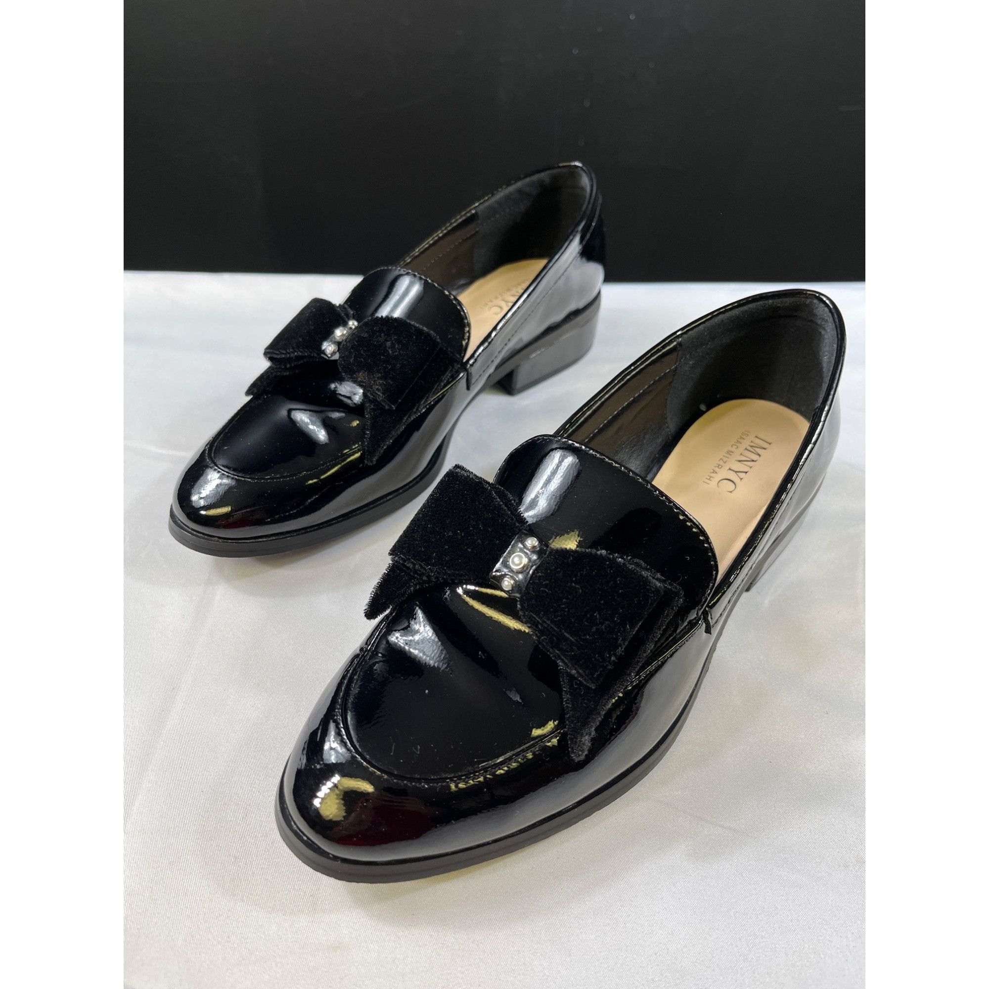 Isaac Mizrahi Isaac Mizrahi Womens Black Patent Leather Loafers With Velve Size US 7 / IT 37 - 3 Thumbnail