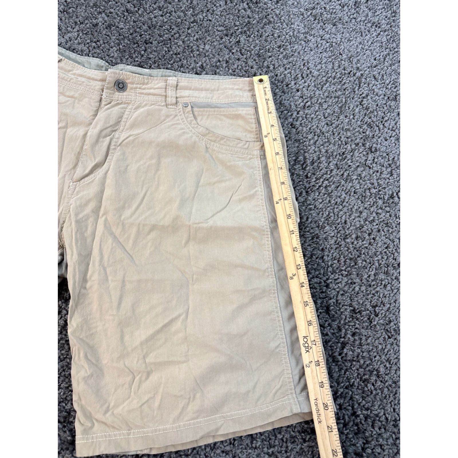 Vintage Kuhl Carpenter Shorts Men 38 Beige Nylon Cotton Spandex Casual Chino Pockets Belt Loops Regular Front Flat Front Vintage No Size US 38 / EU 54 - 2 Thumbnail
