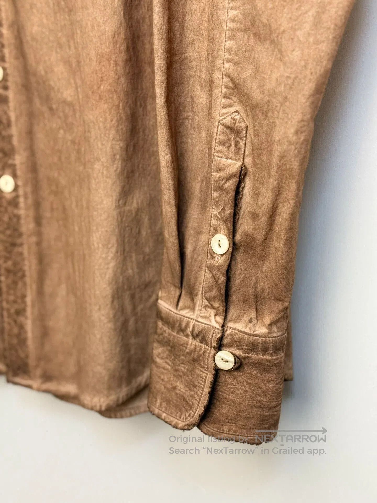 DUST Dark Aesthetic Deconstructed Brown Shirt. Size US L / EU 52-54 / 3 - 7 Thumbnail