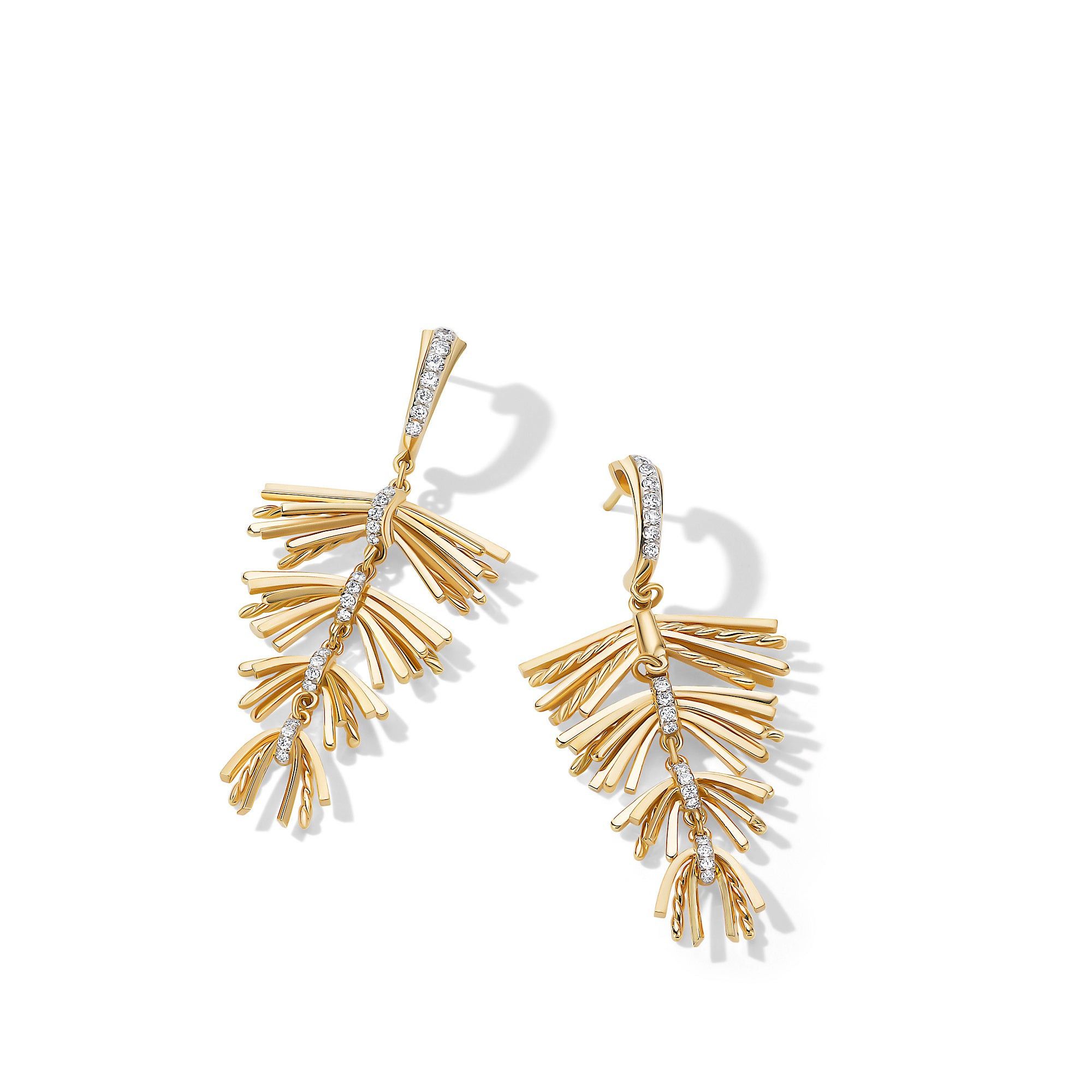 David Yurman o1w1db10325 Earrings in 18K Gold with Diamonds & 50mm Size ONE SIZE - 2 Thumbnail