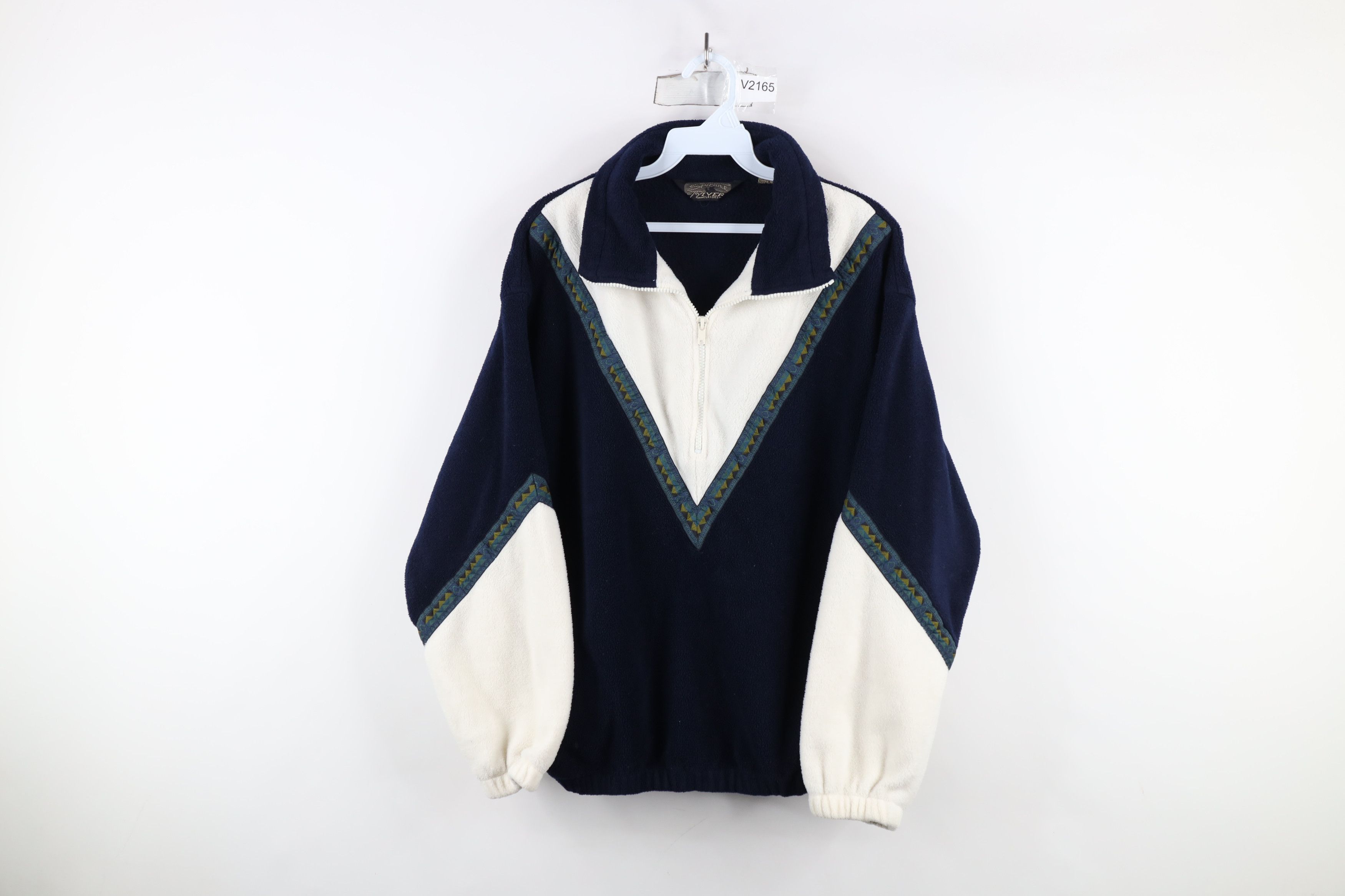 Vintage Vintage 90s Streetwear Half Zip Fleece Pullover Sweater Size L / US 10 / IT 46 - 1 Thumbnail