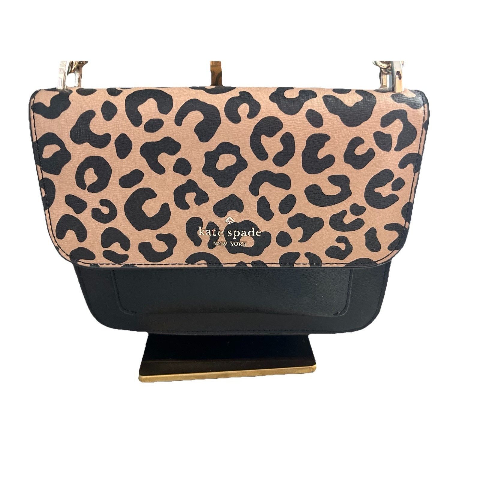 Kate Spade Kate Spade Leopard Print Leather Remi Crossbody Bag Black Size ONE SIZE - 14 Thumbnail