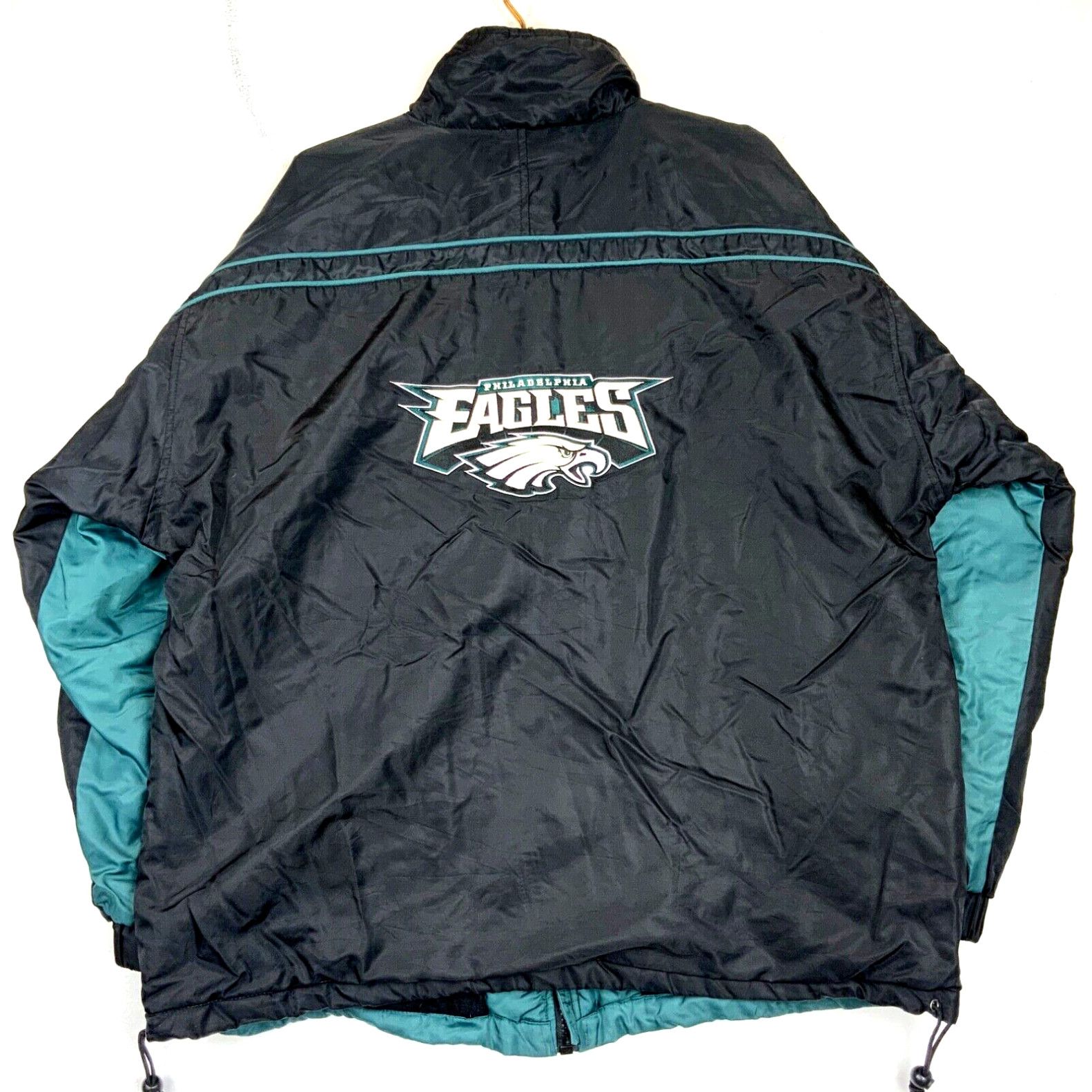 image of Vintage Philadelphia Eagles Pro Player Full Zip Puffer Jacket Size XL Nfl in White, Men's