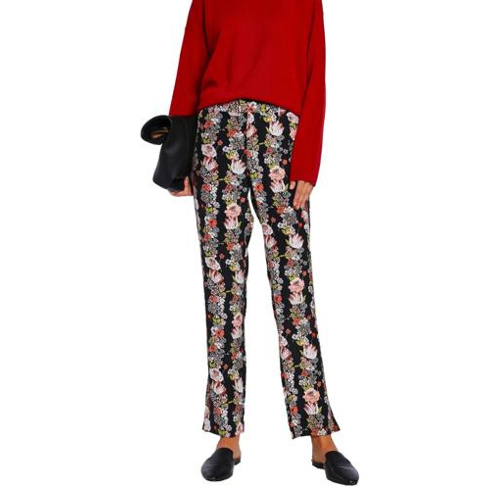 Equipment Equipment 100% Silk Multicolor Floral Trouser Pants Sz XS Size 26" / US 2 / IT 38 - 1 Thumbnail