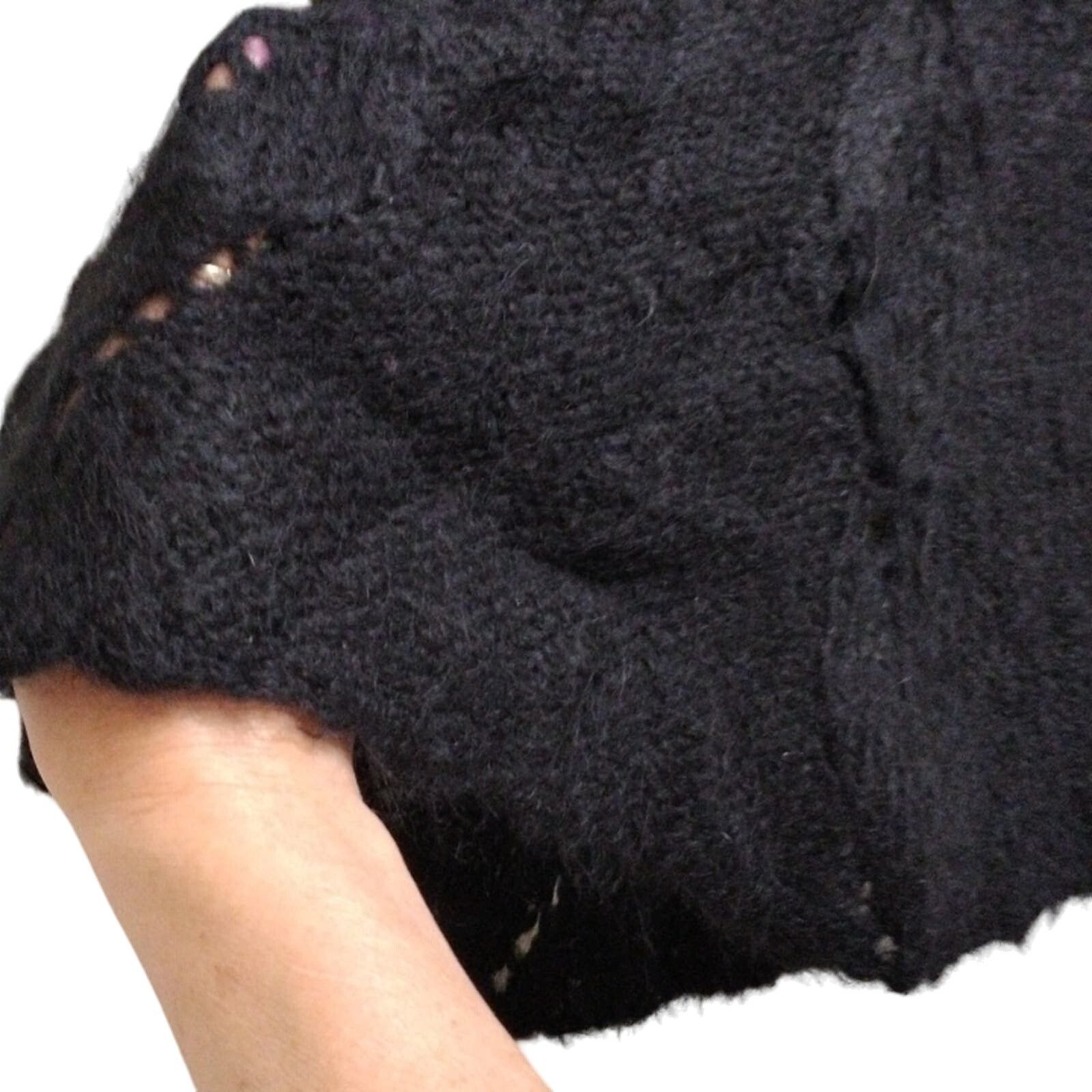 Other Simply Natural PERU SURI WOOL Cardigan Sz L BLACK Bell Boho Size M / US 6-8 / IT 42-44 - 10 Thumbnail