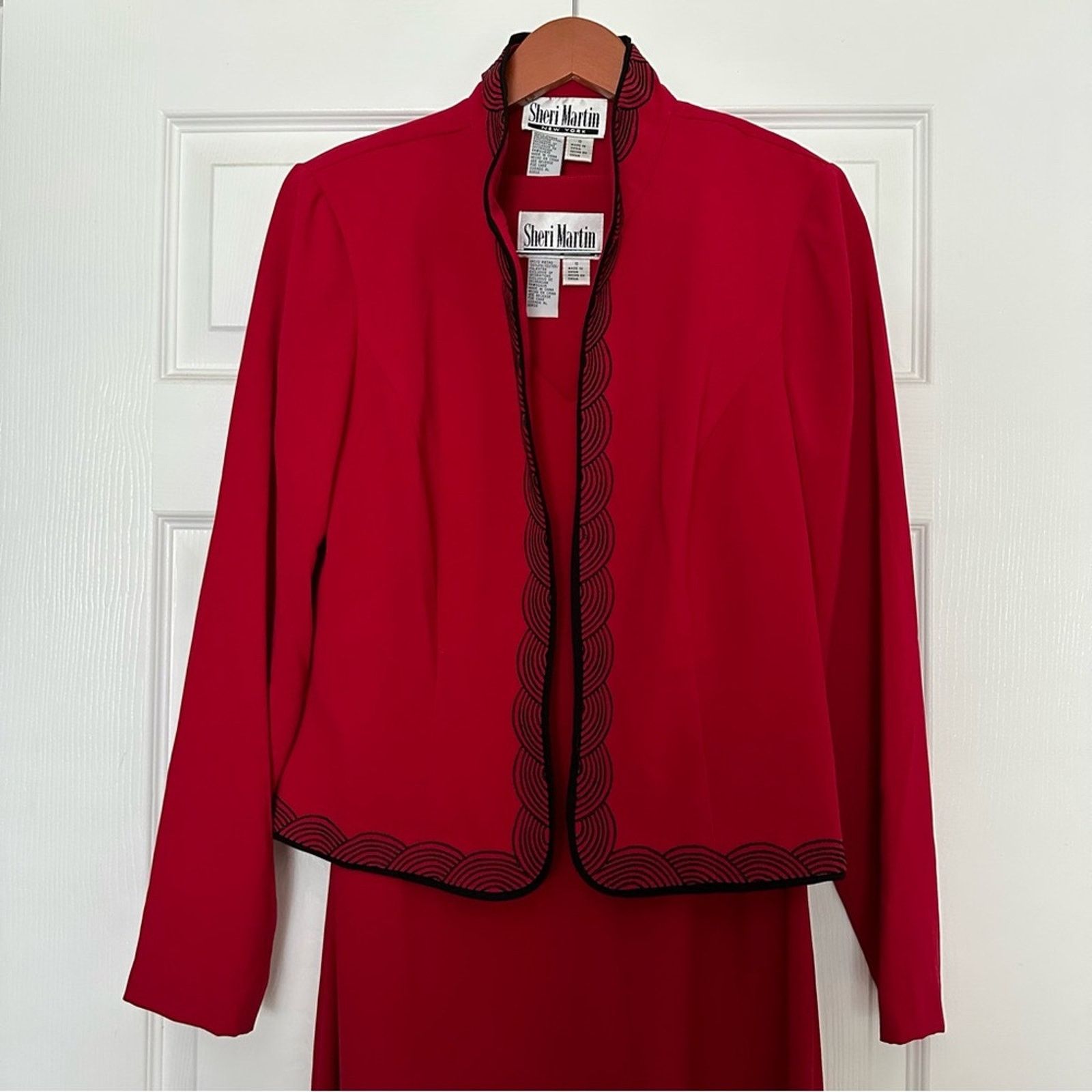 Other Vintage like NEW Sheri Martin 2 piece Red Dress & Jacket Size L / US 10 / IT 46 - 1 Thumbnail