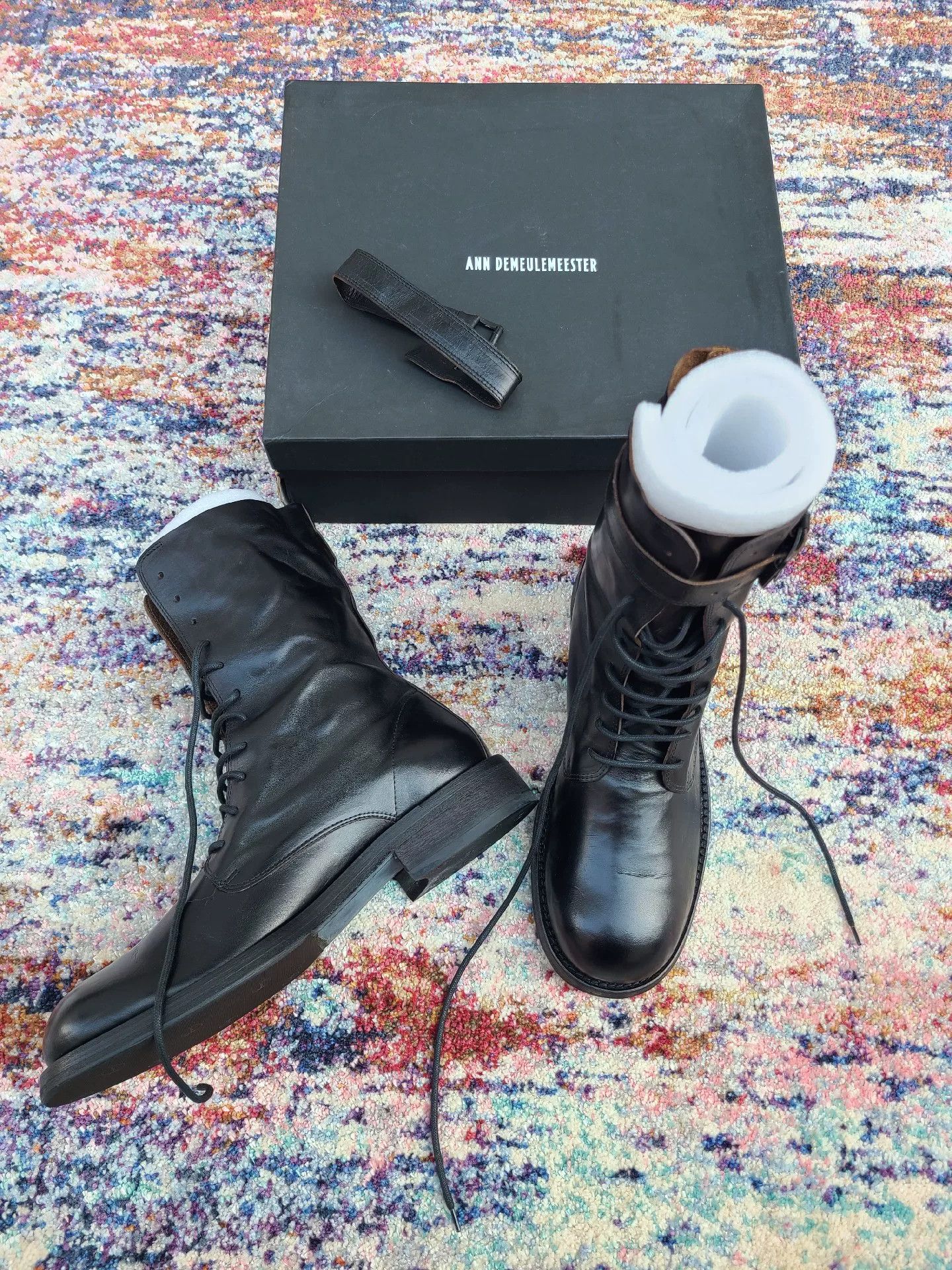 Ann Demeulemeester Ann Demeulemeester Leather Combat Boots Size US 10 / EU 43 - 1 Thumbnail