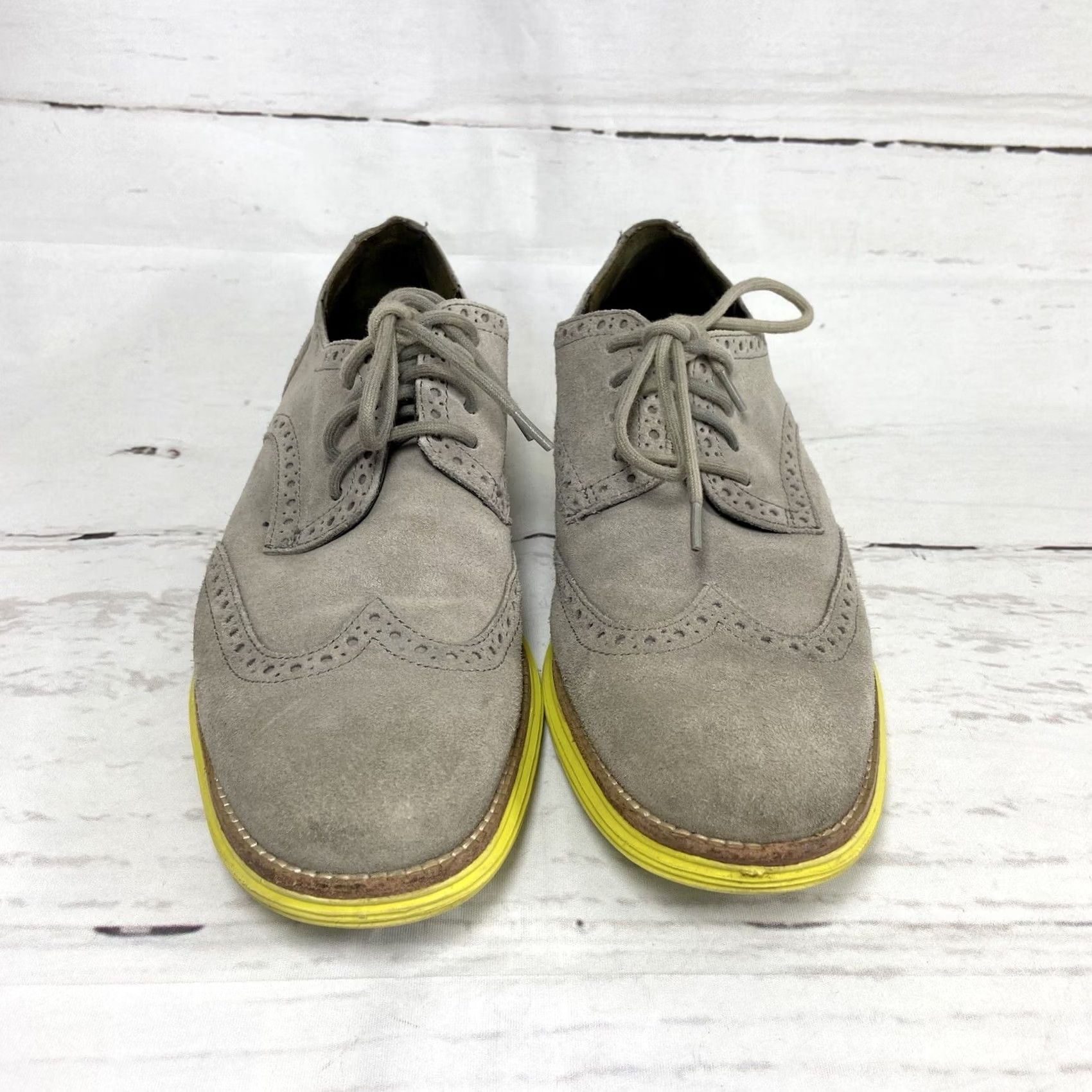 Cole Haan Cole Haan Lurnagrand Shoes Men’s 9.5M Gray Suede Wingtip Oxfords Size US 10 / EU 43 - 5 Thumbnail