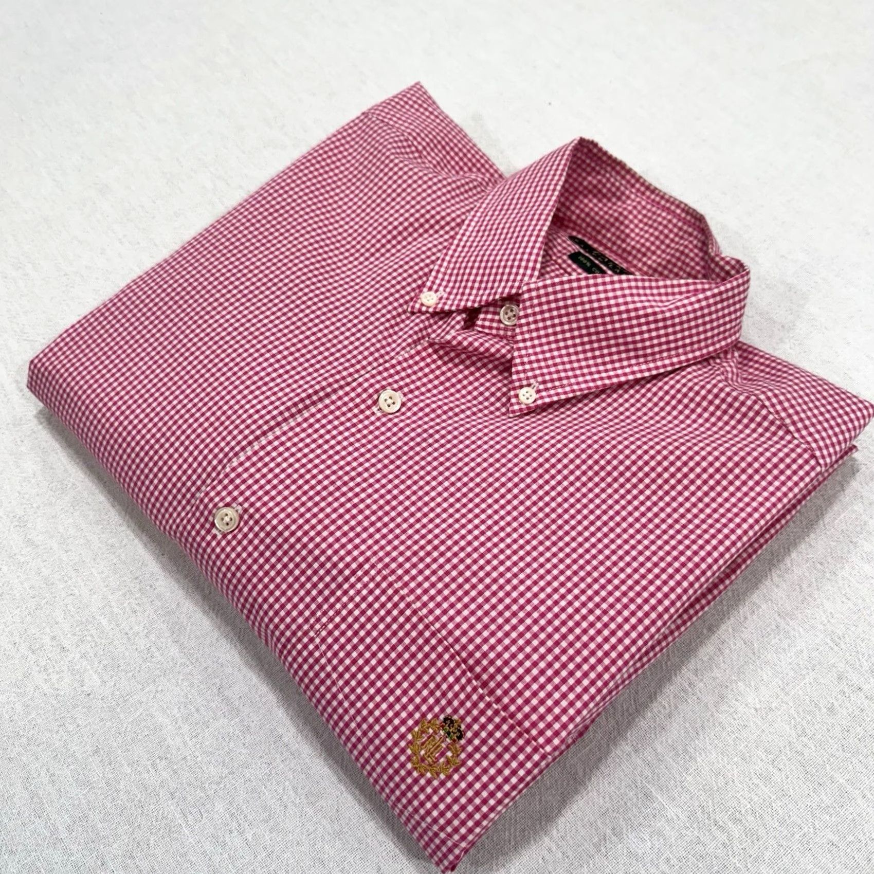 Ralph Lauren VINTAGE Ralph Lauren Shirt Mens Medium Button Up Pink Check Crest Short Sleeves Size US M / EU 48-50 / 2 - 6 Thumbnail