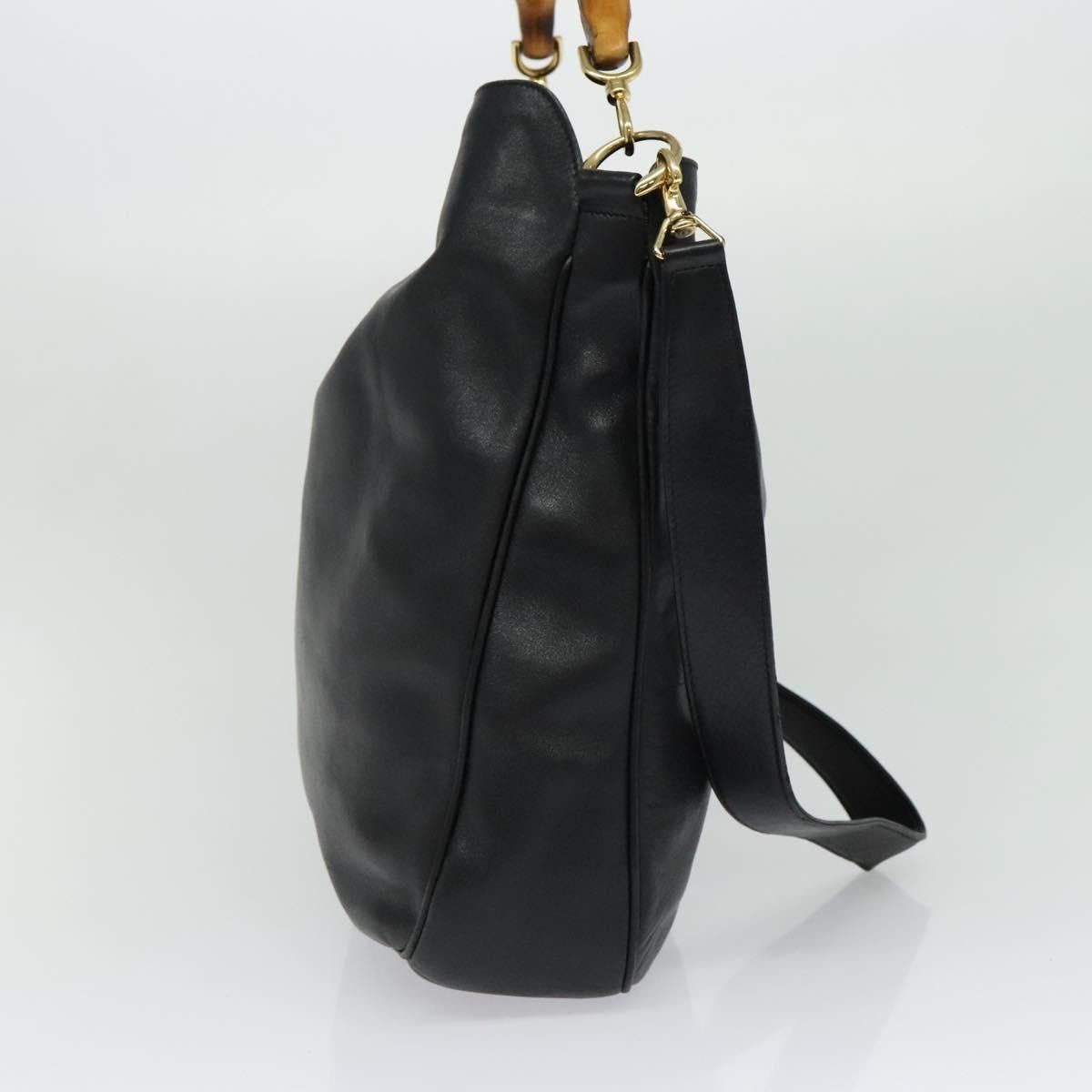 Gucci GUCCI Bamboo Handbag Leather Black Gold 001 2123 001 2123 Size ONE SIZE - 4 Thumbnail